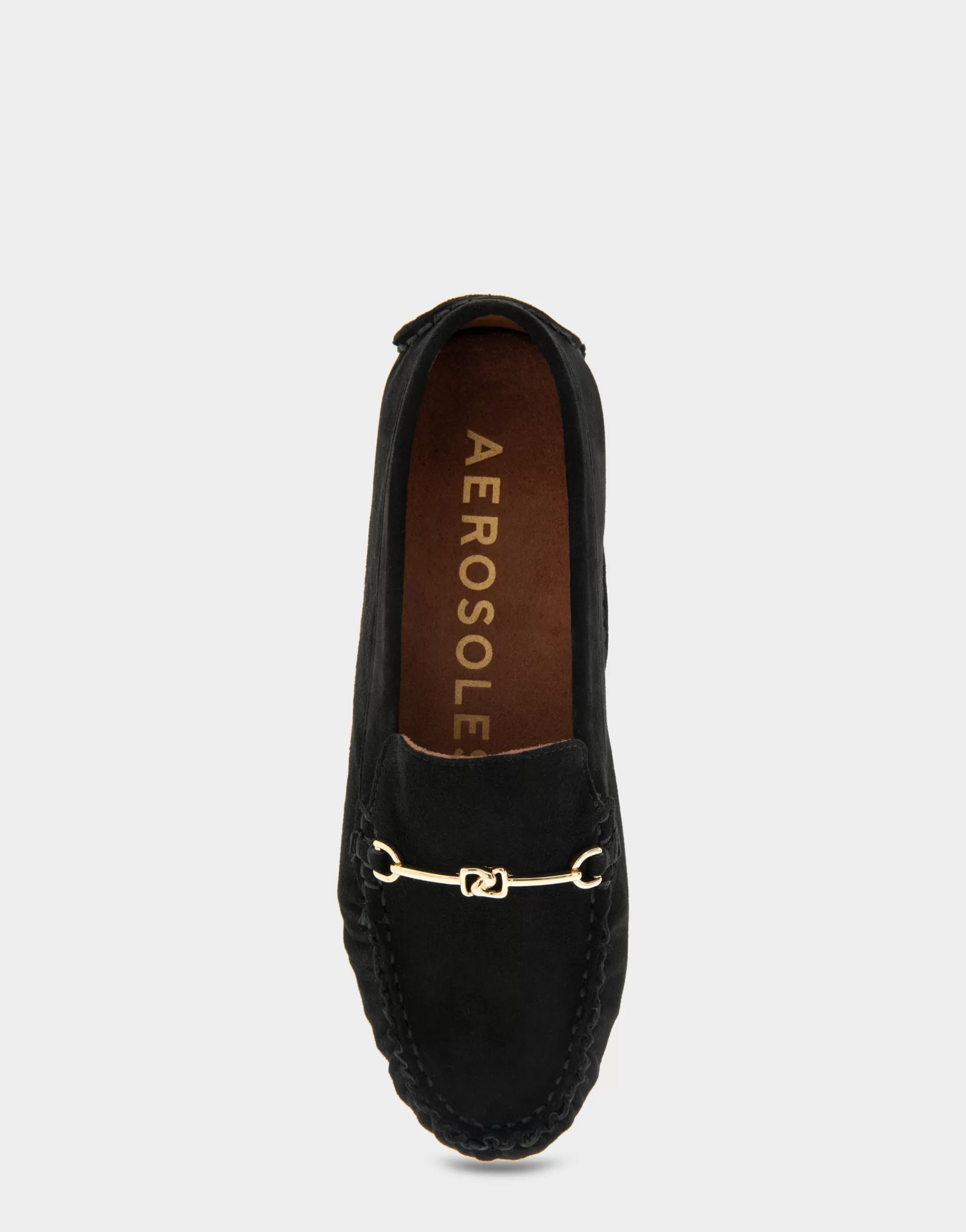 Aerosoles Loafers*Comfortable Women's Horsebit Driver Moc in Black Suede Suede
