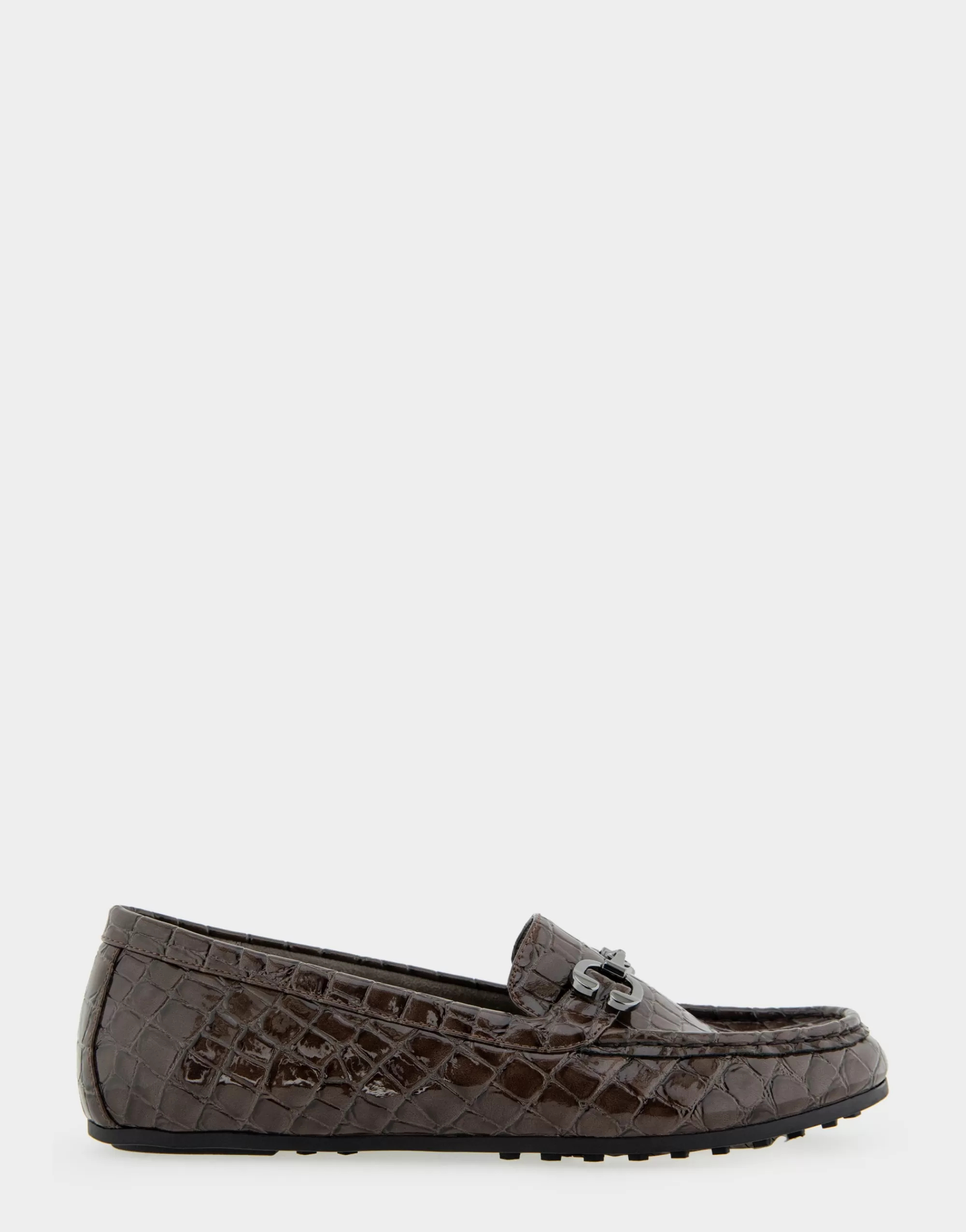 Aerosoles Loafers*Comfortable Women's Horsebit Driver Moc in Chocolate Croco Faux Leather Croco Faux Leather