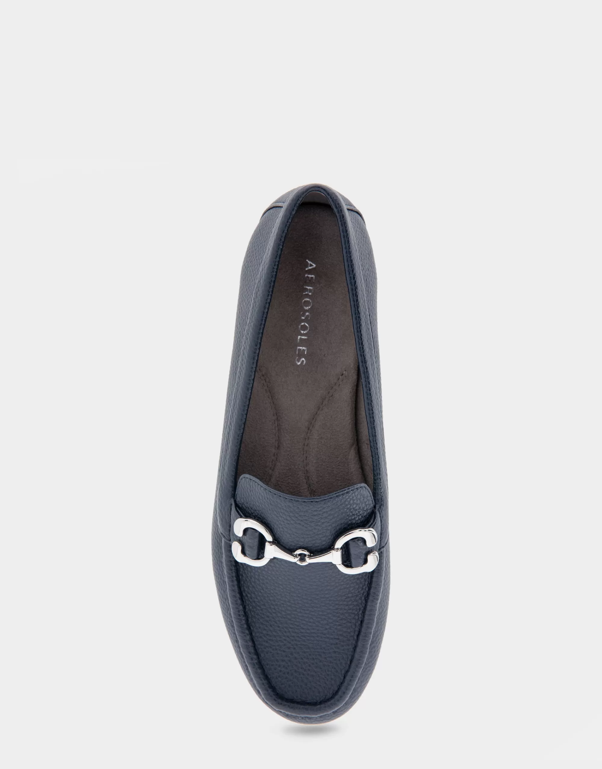 Aerosoles Loafers*Comfortable Women's Horsebit Driver Moc in Navy Pebbled Faux Leather Faux Leather
