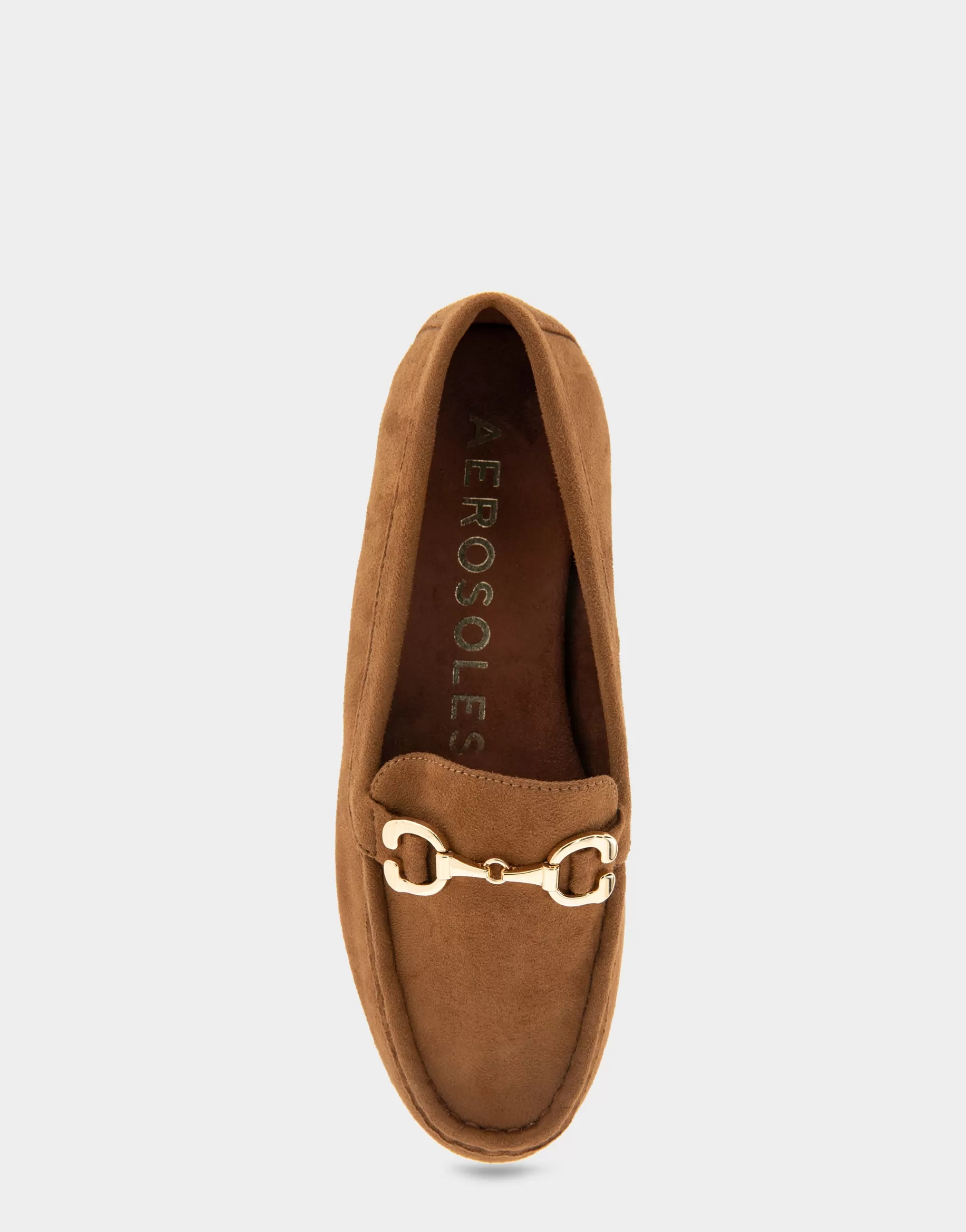 Aerosoles Loafers*Comfortable Women's Horsebit Driver Moc in Tobacco Faux Suede Faux Suede