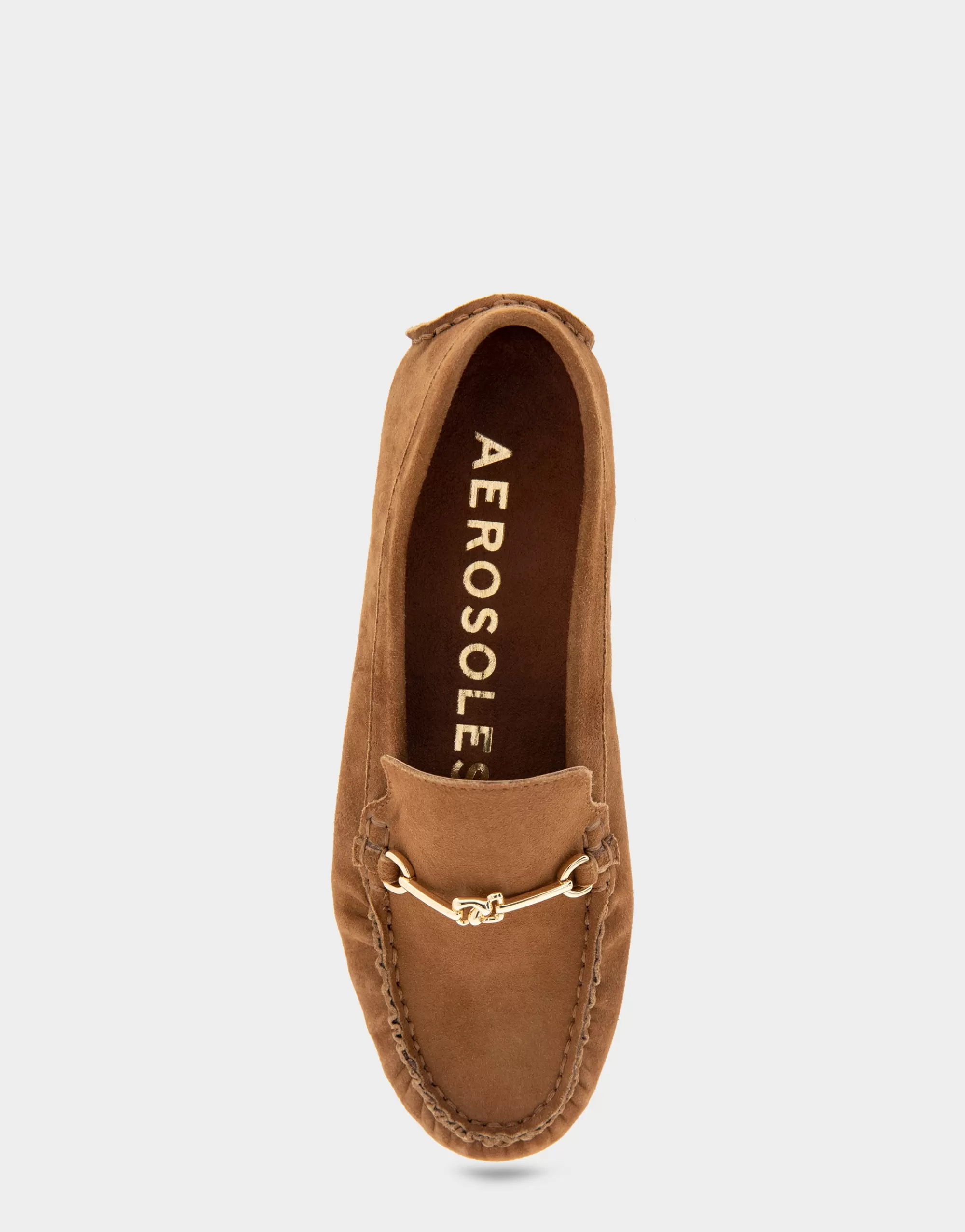 Aerosoles Loafers*Comfortable Women's Horsebit Driver Moc in Tobacco Suede Suede
