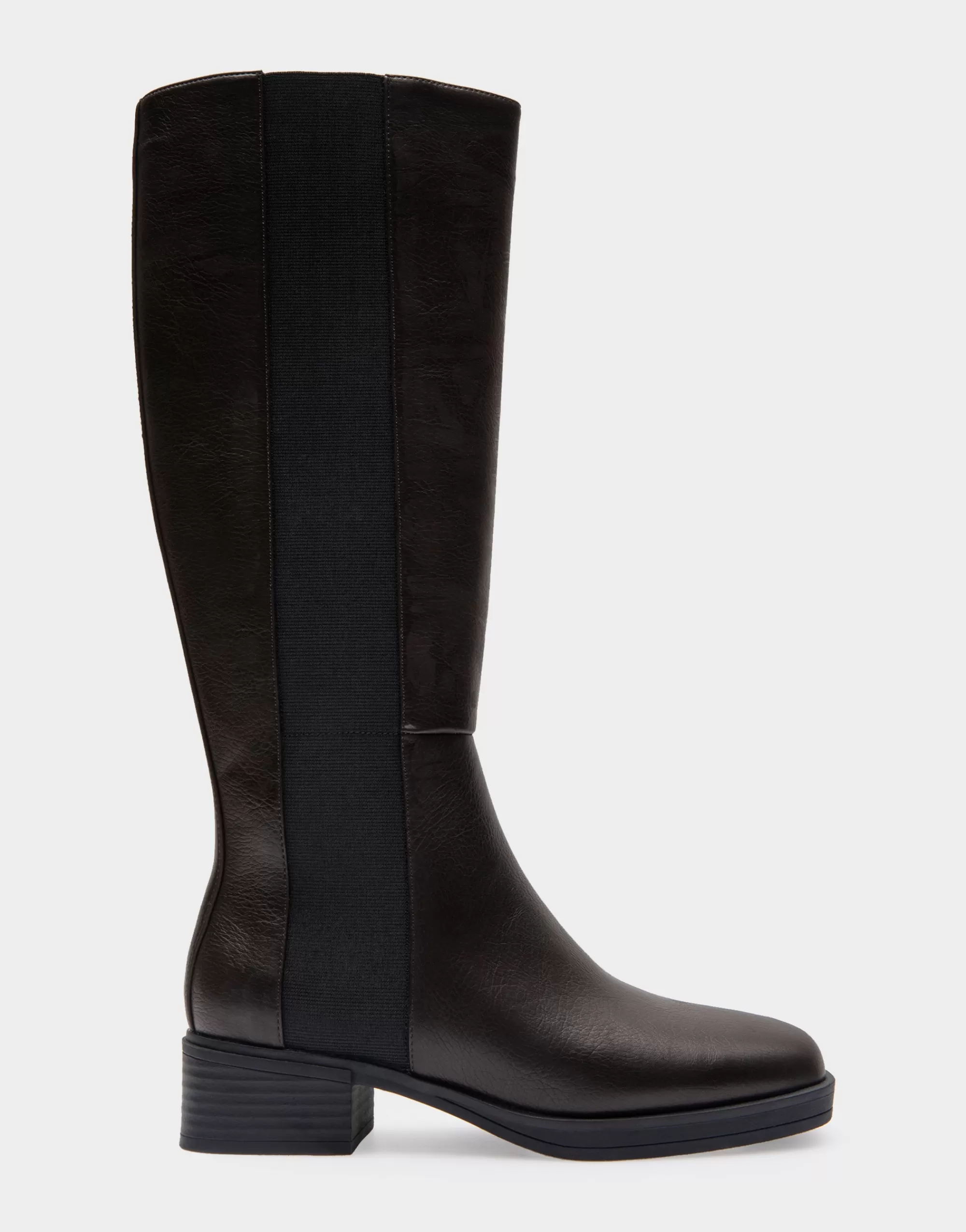 Aerosoles Tall Boots*Comfortable Women's Knee High Elastic Inset Equestrian Boot in Java Grainy Faux Leather Faux Leather