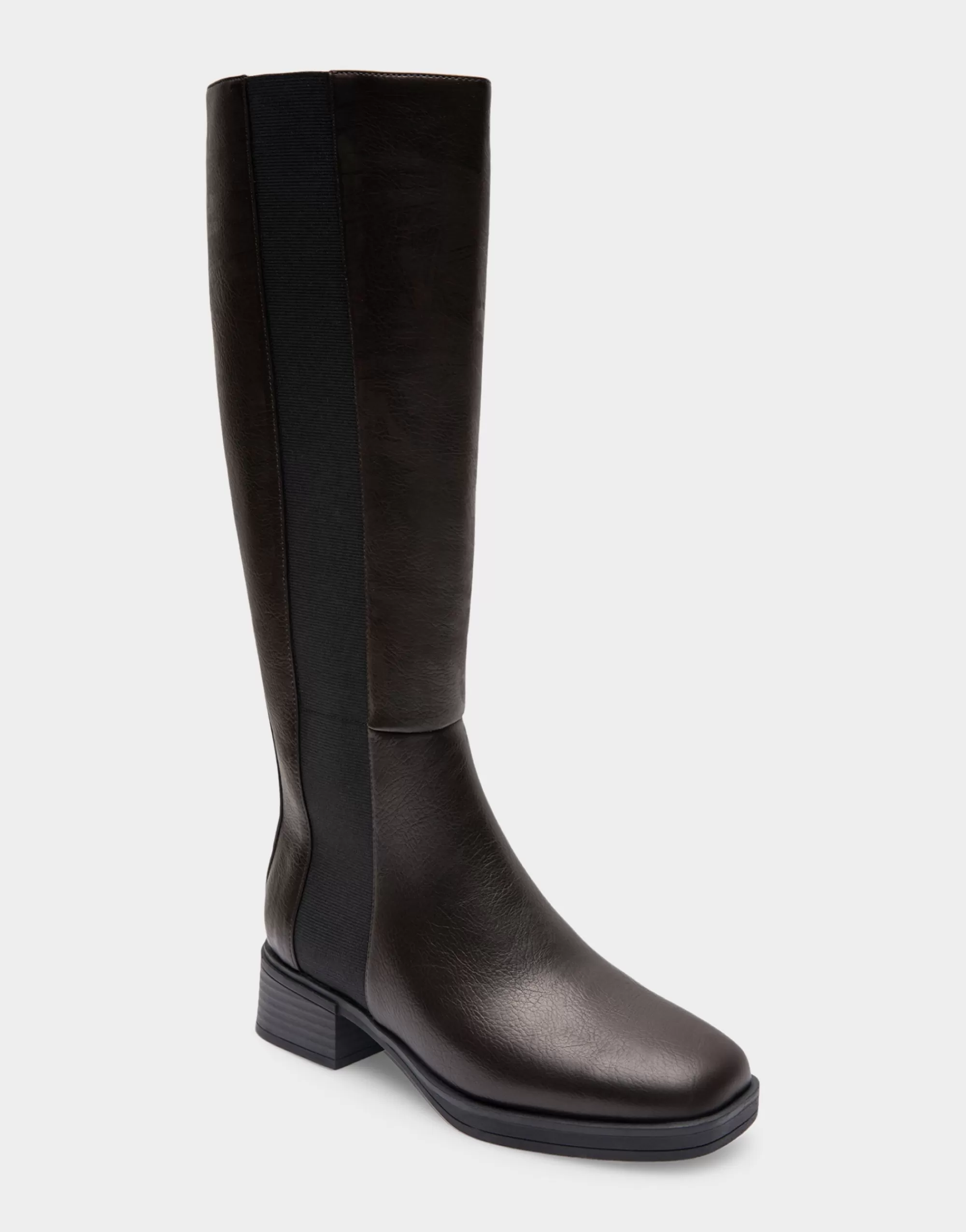 Aerosoles Tall Boots*Comfortable Women's Knee High Elastic Inset Equestrian Boot in Java Grainy Faux Leather Faux Leather
