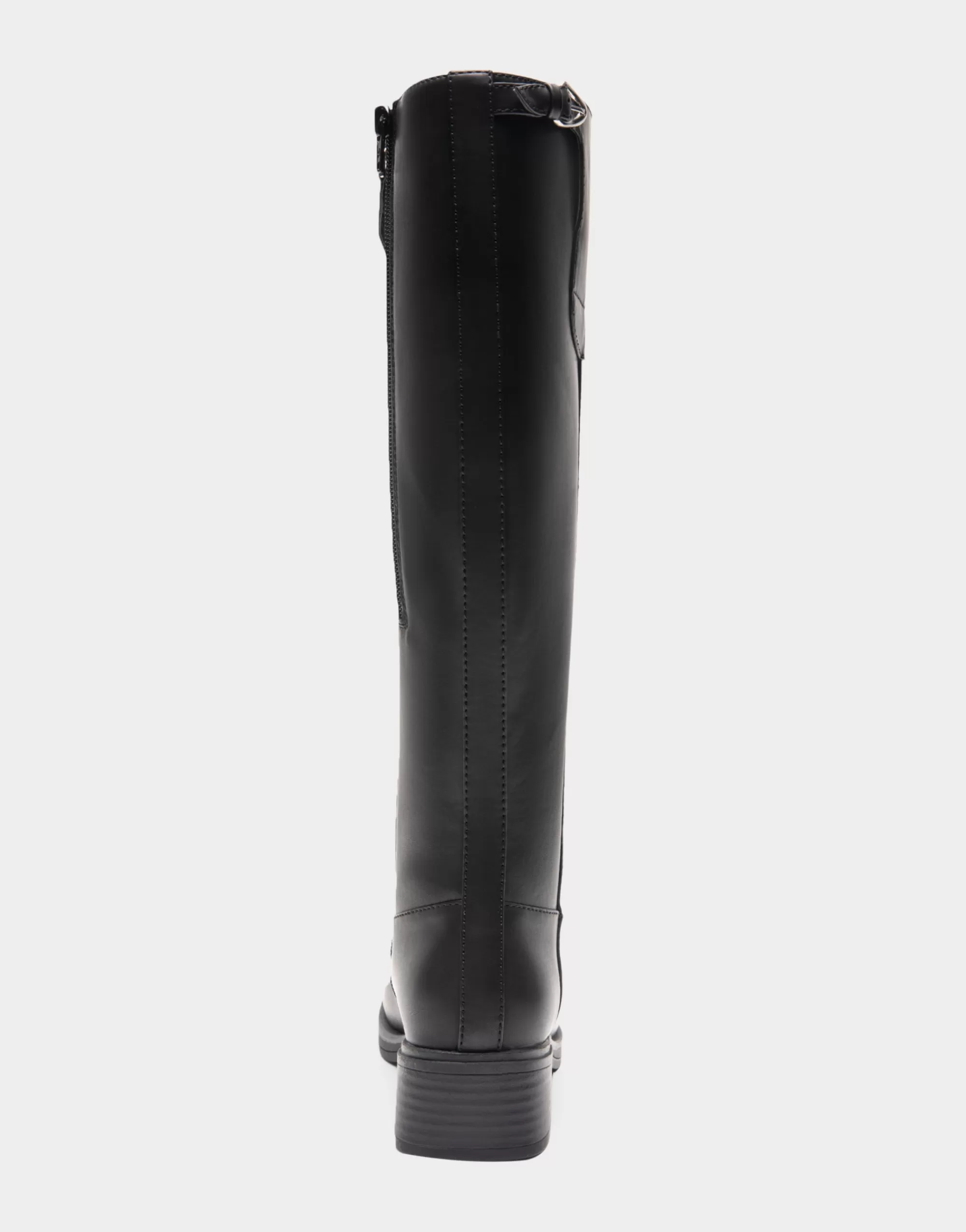 Aerosoles Tall Boots*Comfortable Women's Knee High Mini Organic Mono Link Buckle Equestrian Boot in Black Faux Leather Faux Leather