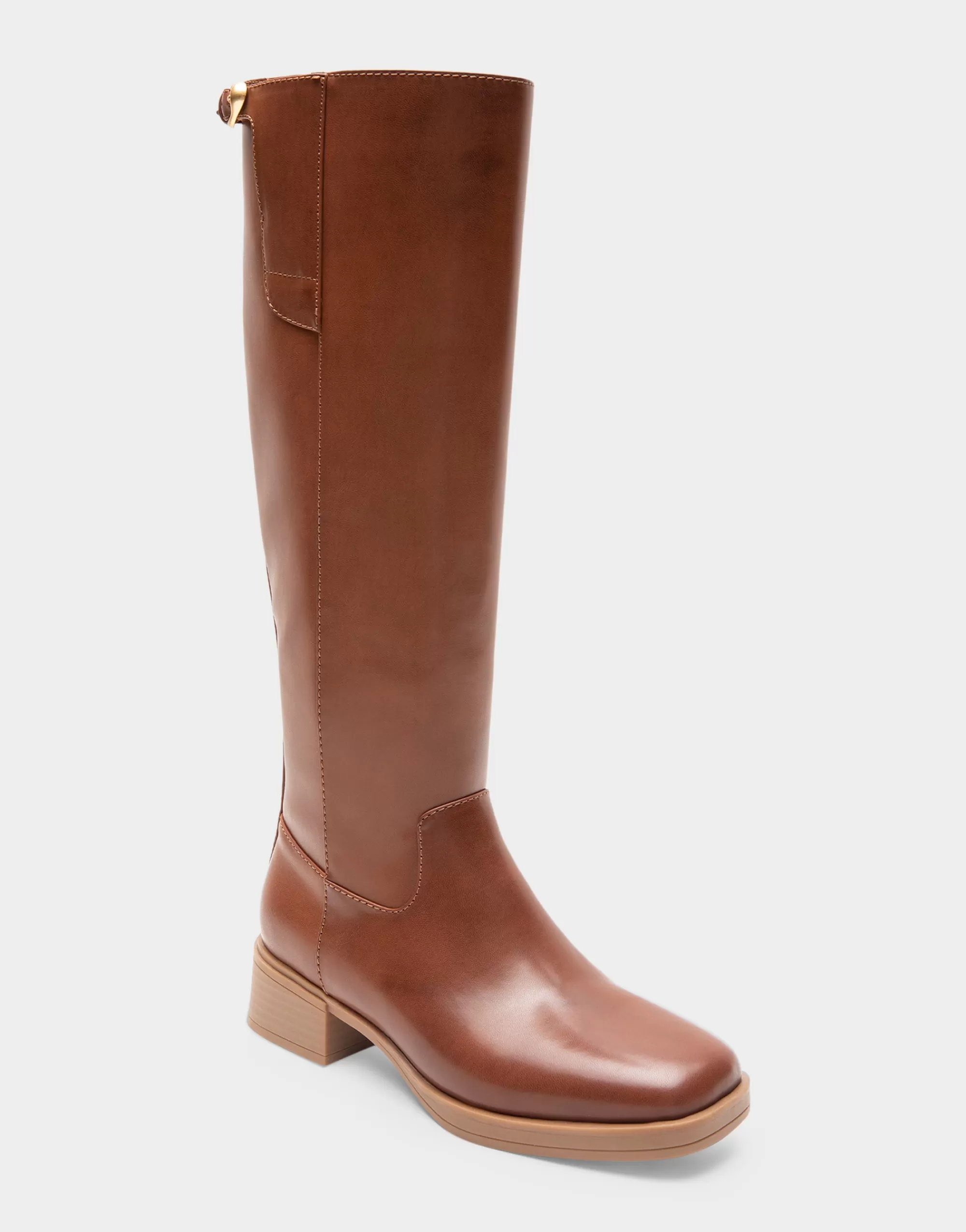 Aerosoles Tall Boots*Comfortable Women's Knee High Mini Organic Mono Link Buckle Equestrian Boot in Tan Faux Leather Faux Leather