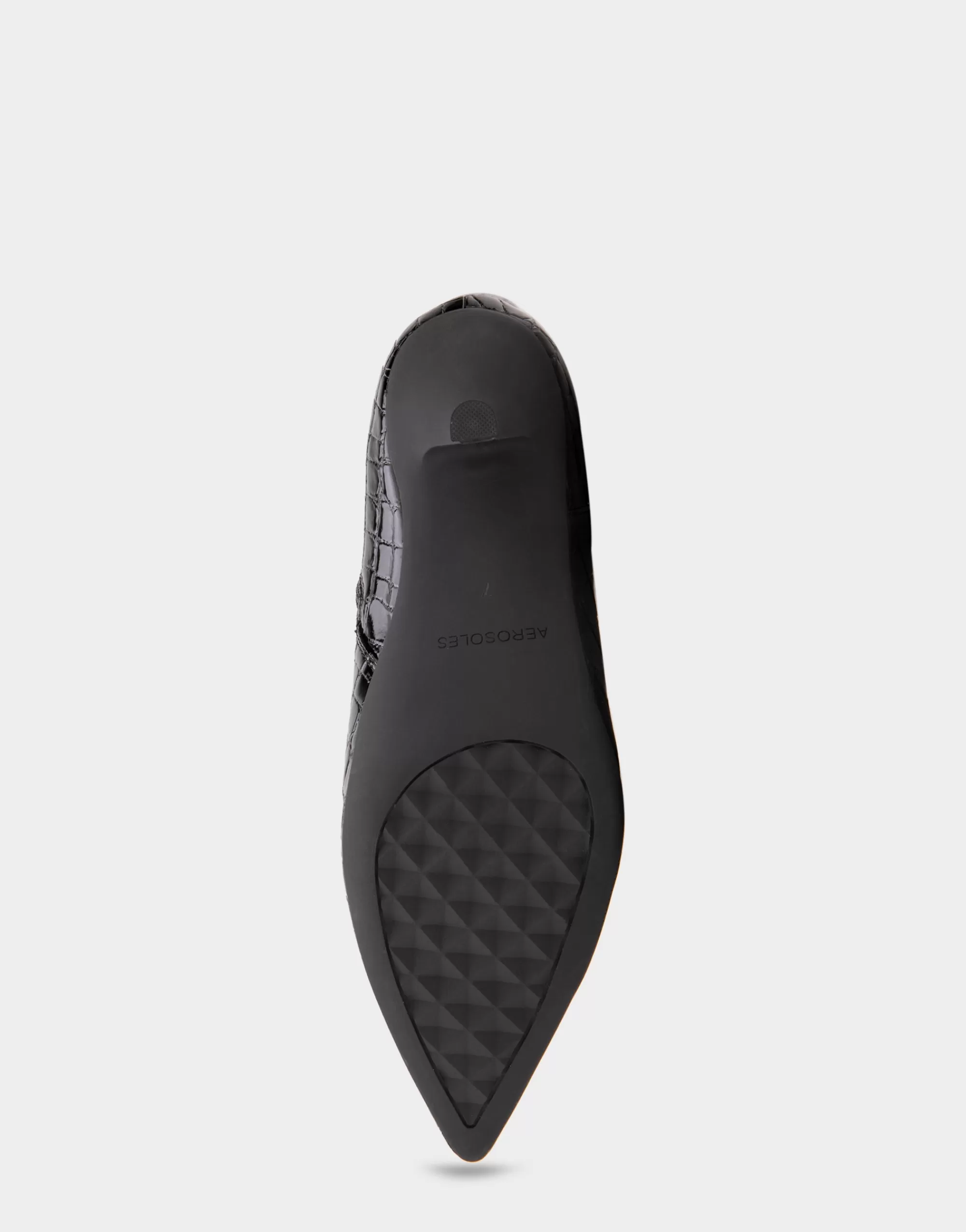 Aerosoles Heeled Boots | Tall Boots*Comfortable Women's Knee High Point Toe Kitten Heel Boot in Black Jelly Croco Croco Faux Leather