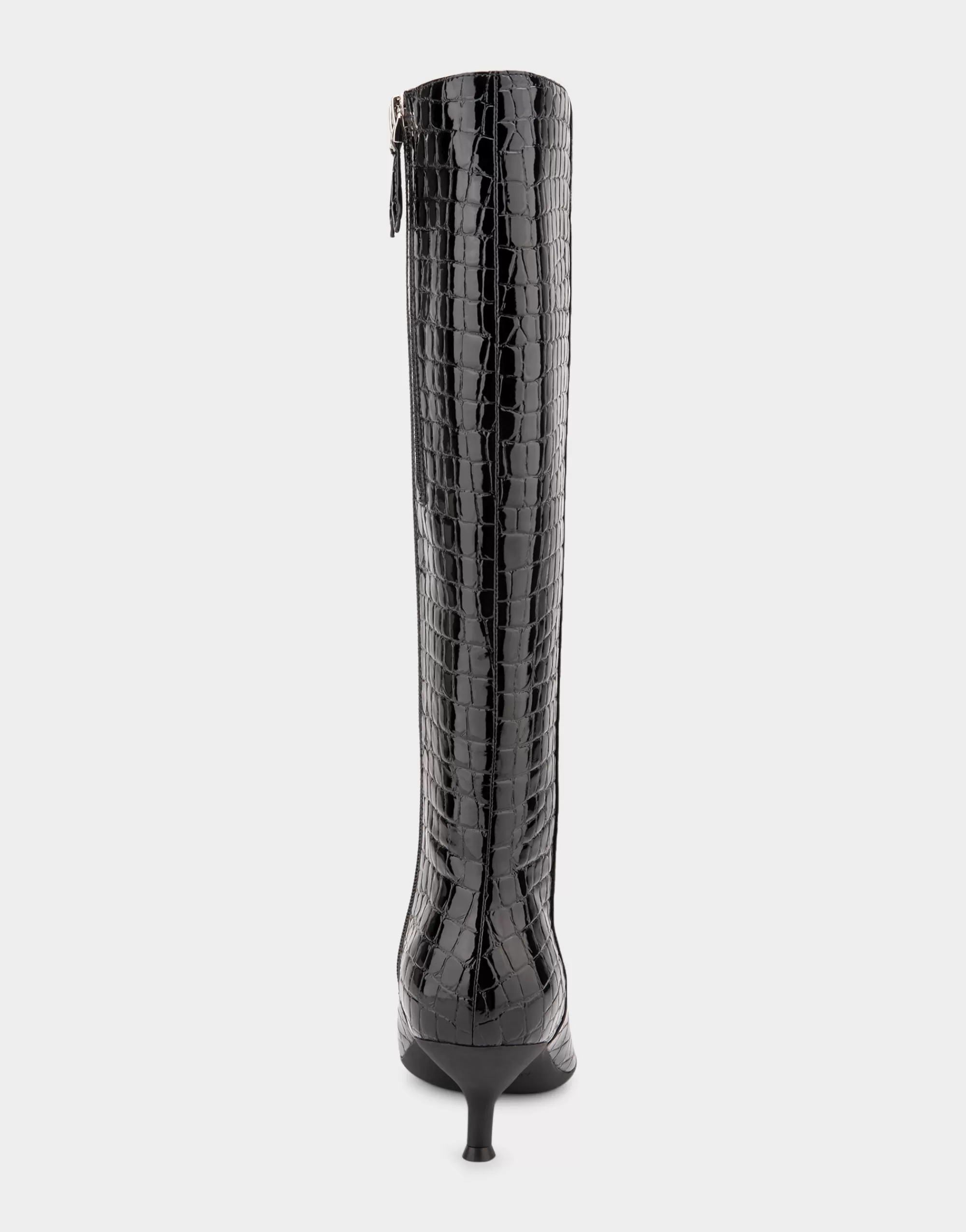 Aerosoles Heeled Boots | Tall Boots*Comfortable Women's Knee High Point Toe Kitten Heel Boot in Black Jelly Croco Croco Faux Leather