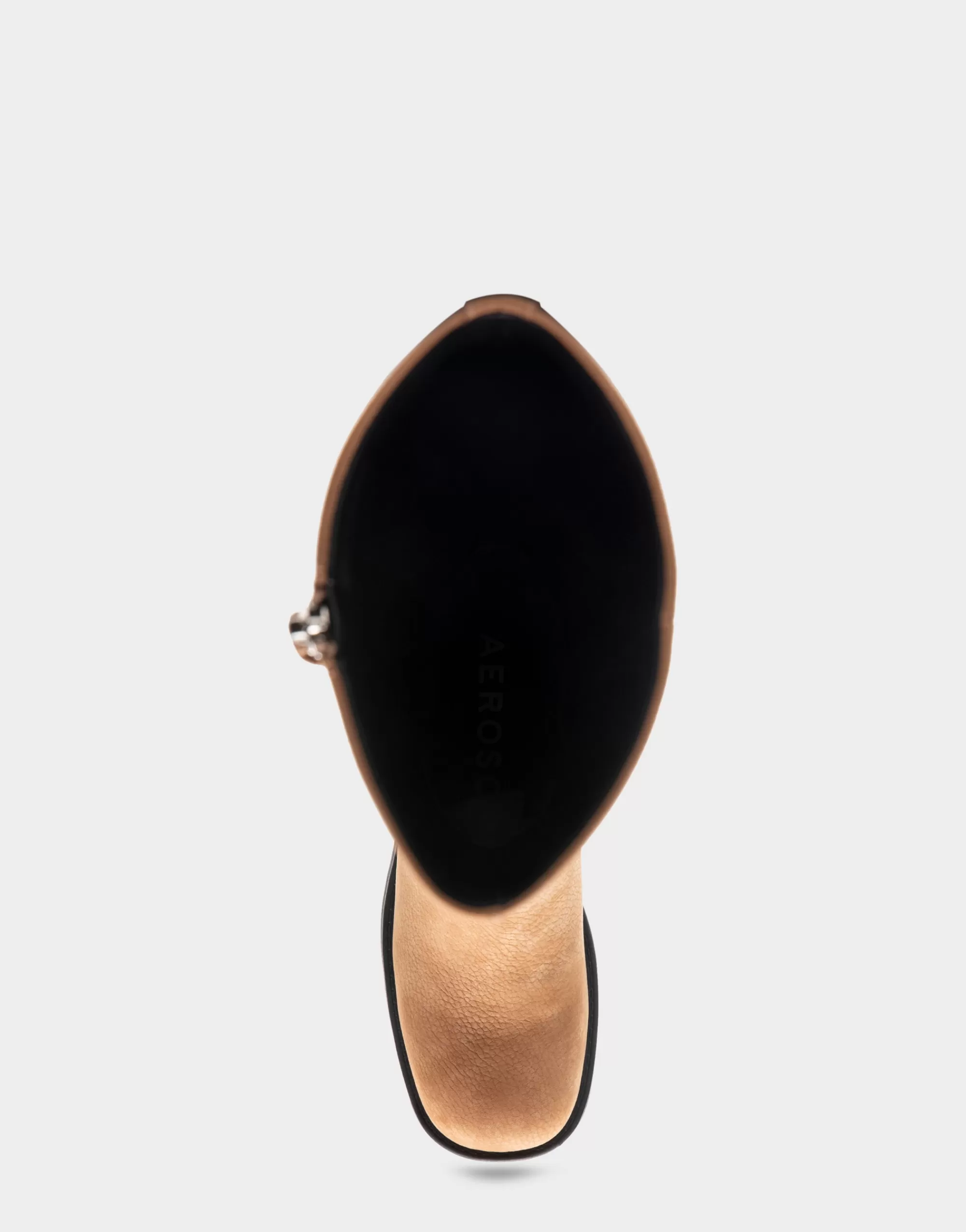 Aerosoles Heeled Boots | Tall Boots*Comfortable Women's Knee High Pull On Clean Moto Boot in Camel Pebbled Nubuck Leather