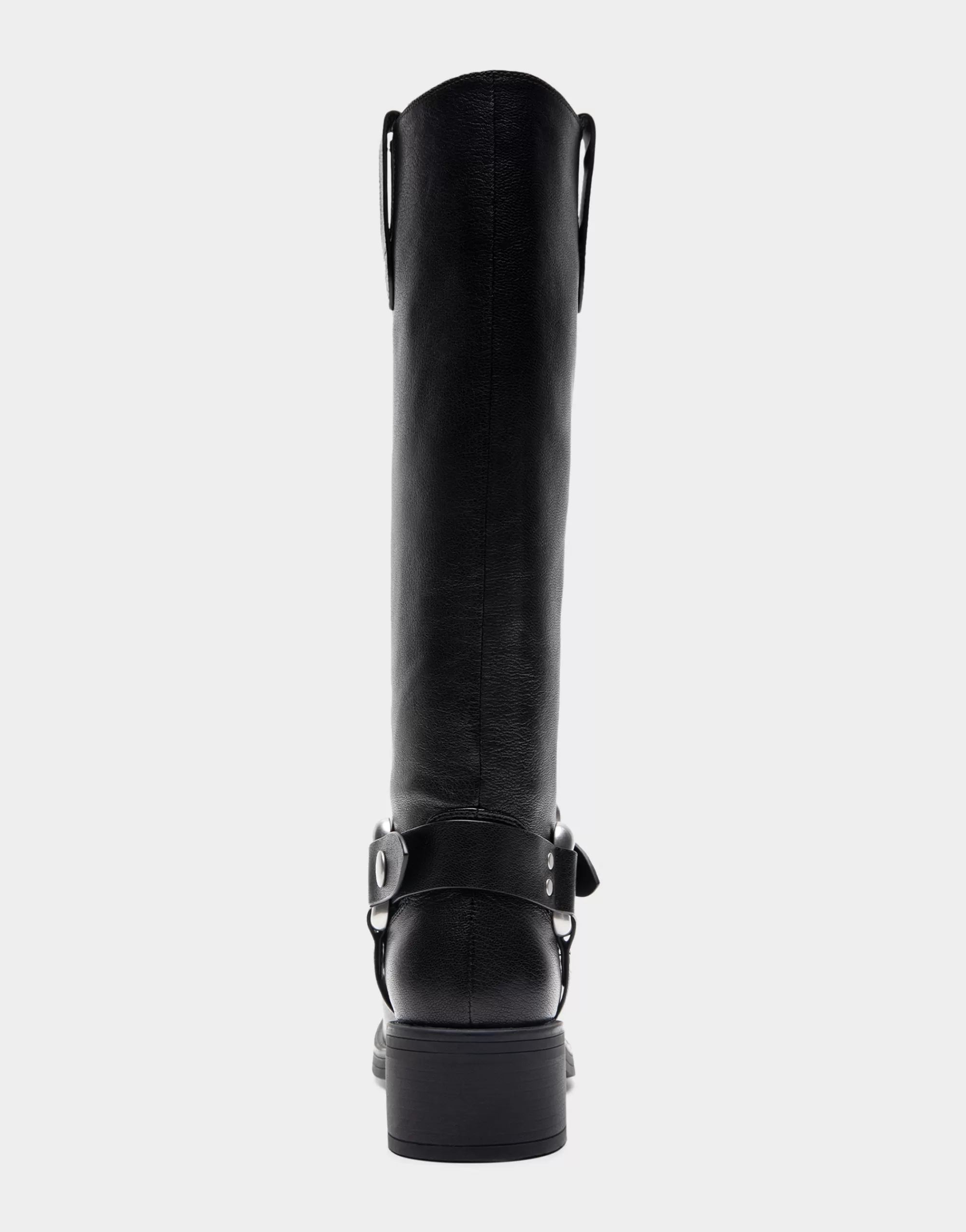 Aerosoles Heeled Boots | Tall Boots*Comfortable Women's Knee High Squared Toe Engineer Boot in Black Waxy Leather