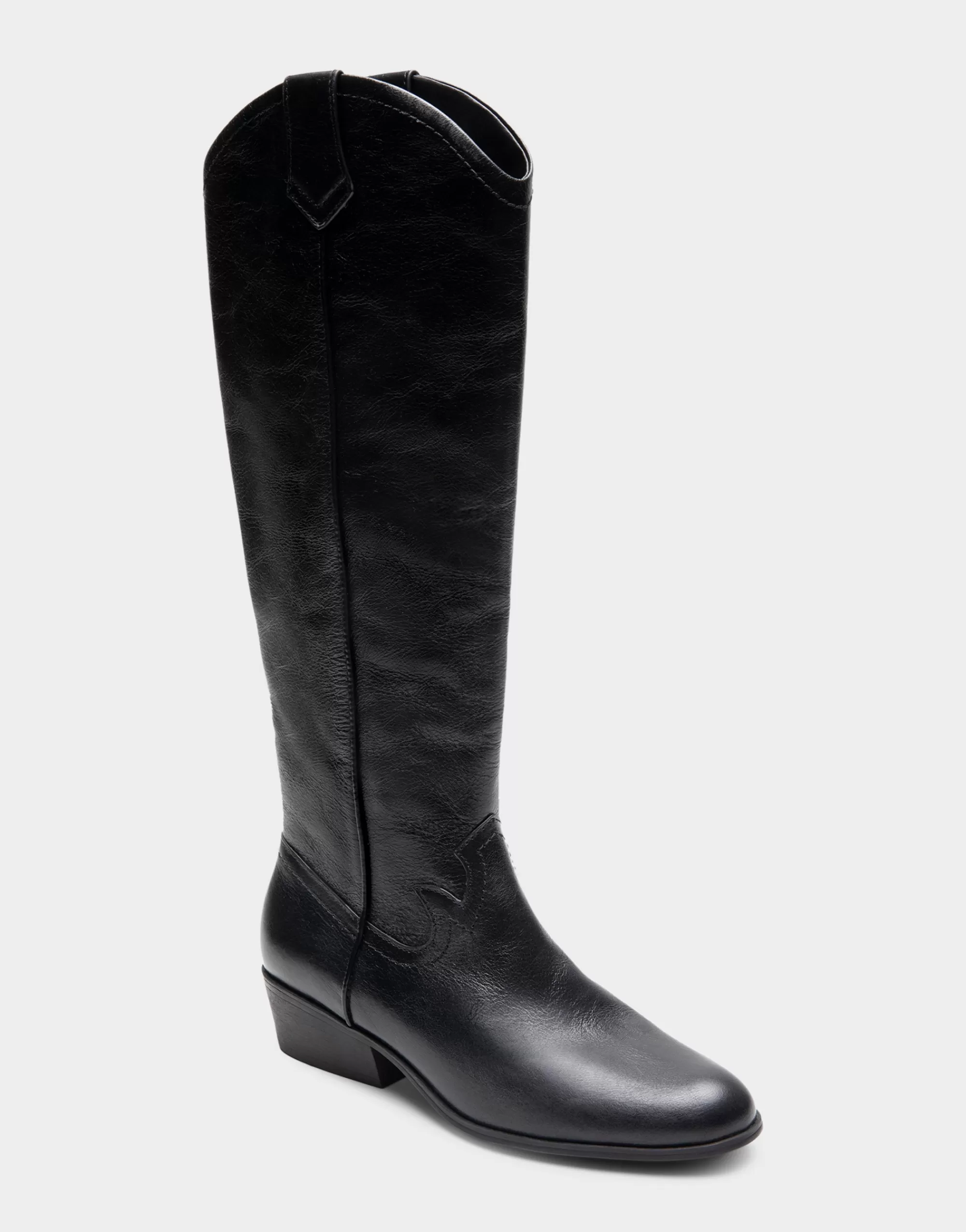 Aerosoles Heeled Boots | Tall Boots*Comfortable Women's Knee High Western Boot in Black Burnished Leather
