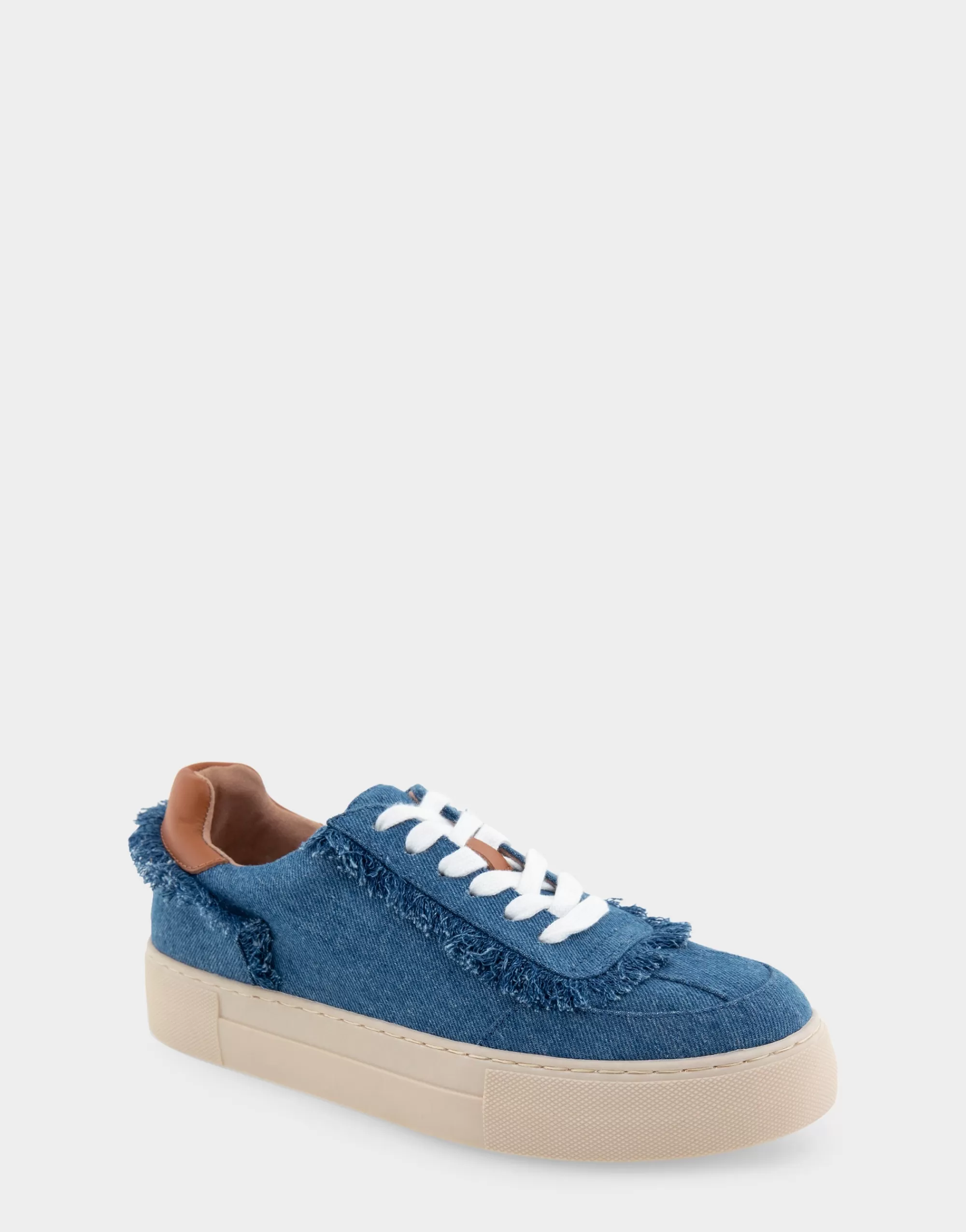 Aerosoles Flatforms | Wedges*Comfortable Women's Lace Up Hidden Wedge Sneaker in Denim Fabric Denim Fabric