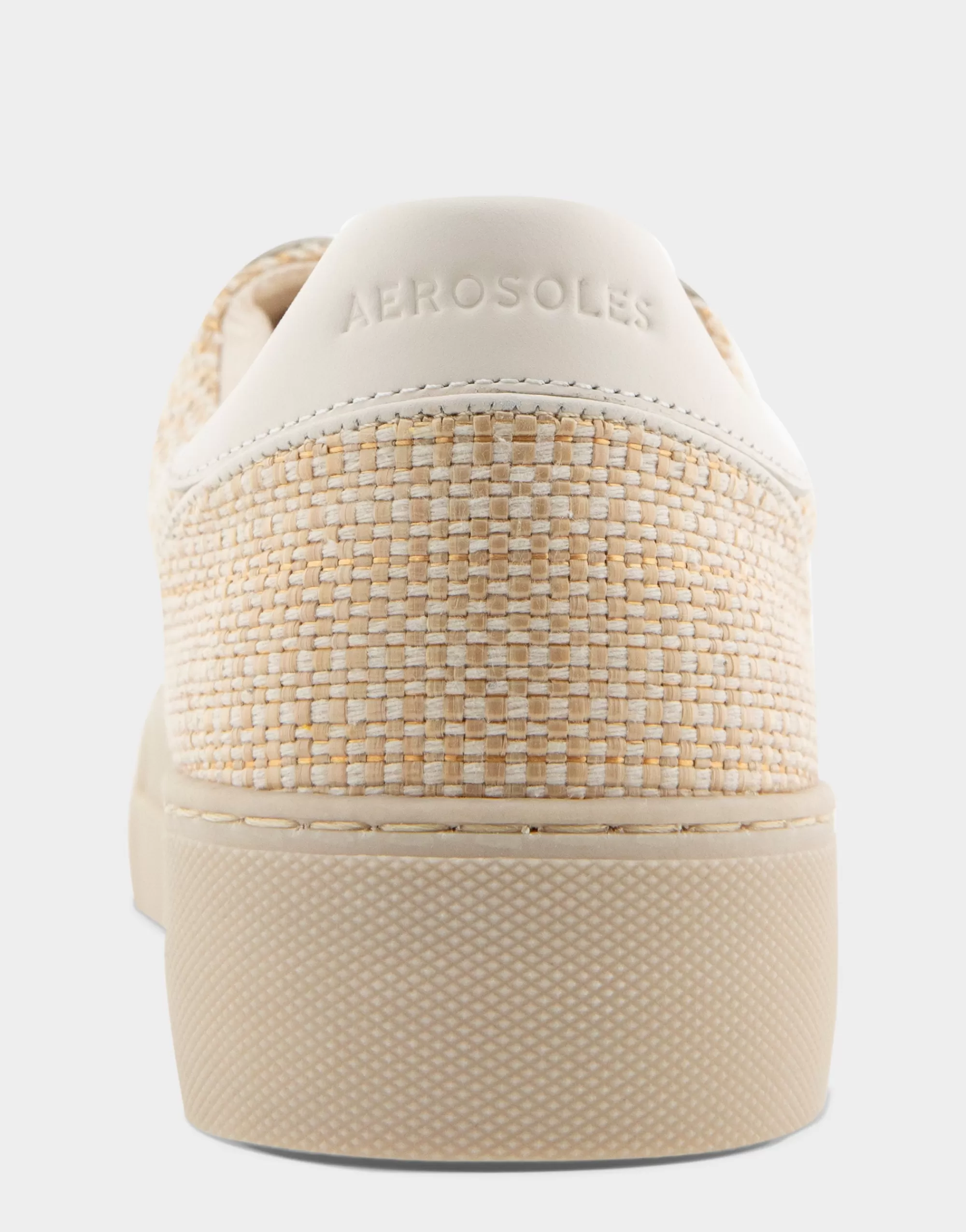 Aerosoles Flatforms | Wedges*Comfortable Women's Lace Up Hidden Wedge Sneaker in Sand Raffia Combo Raffia Fabric