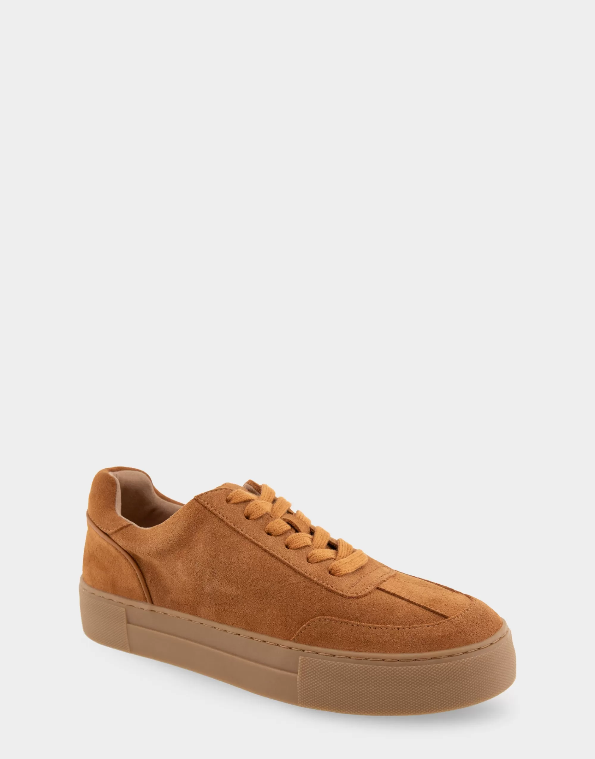 Aerosoles Flatforms | Wedges*Comfortable Women's Lace Up Hidden Wedge Sneaker in Tan Suede