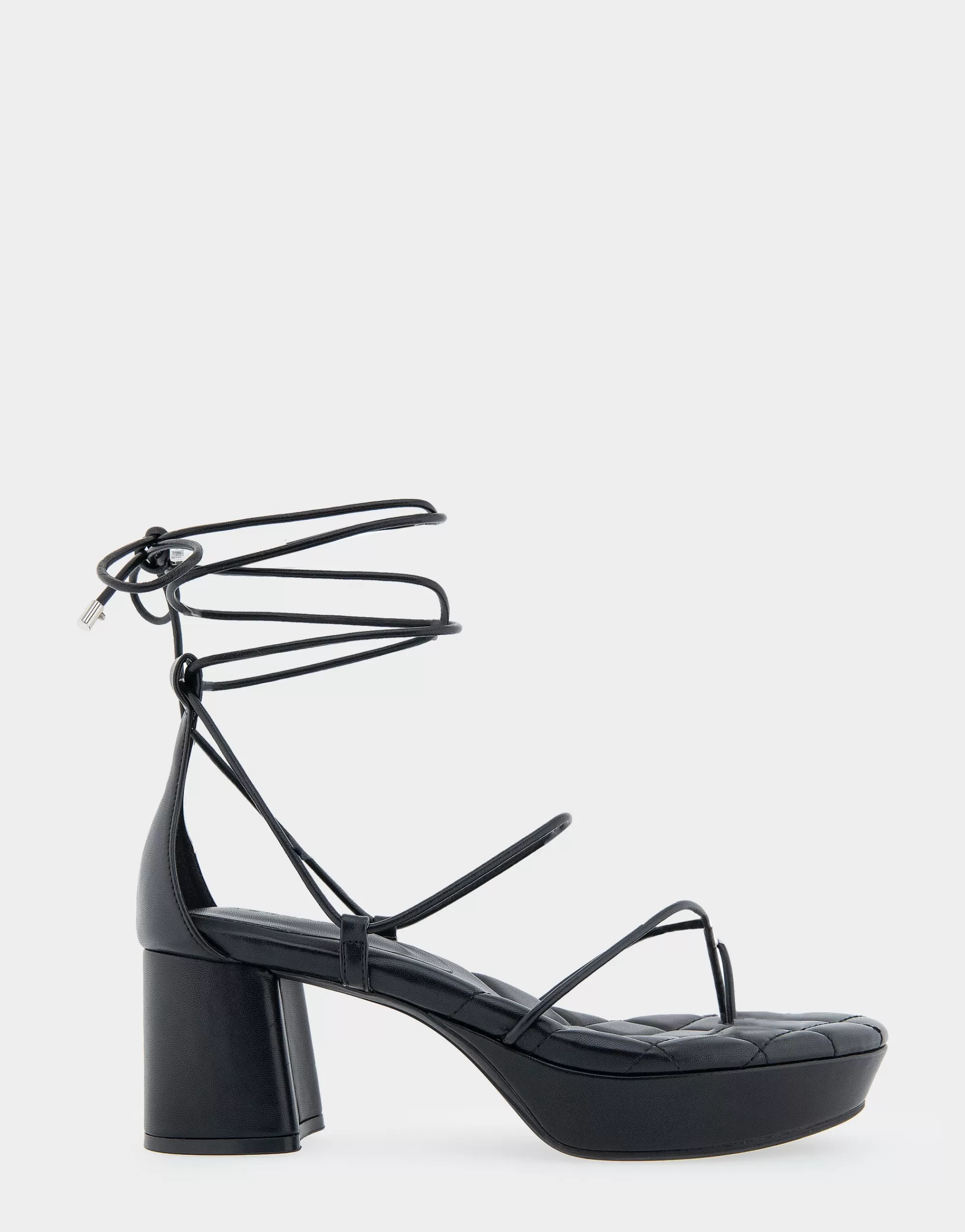 Aerosoles Platforms*Comfortable Women's Lace Up Platform Sandal in Black Faux Leather