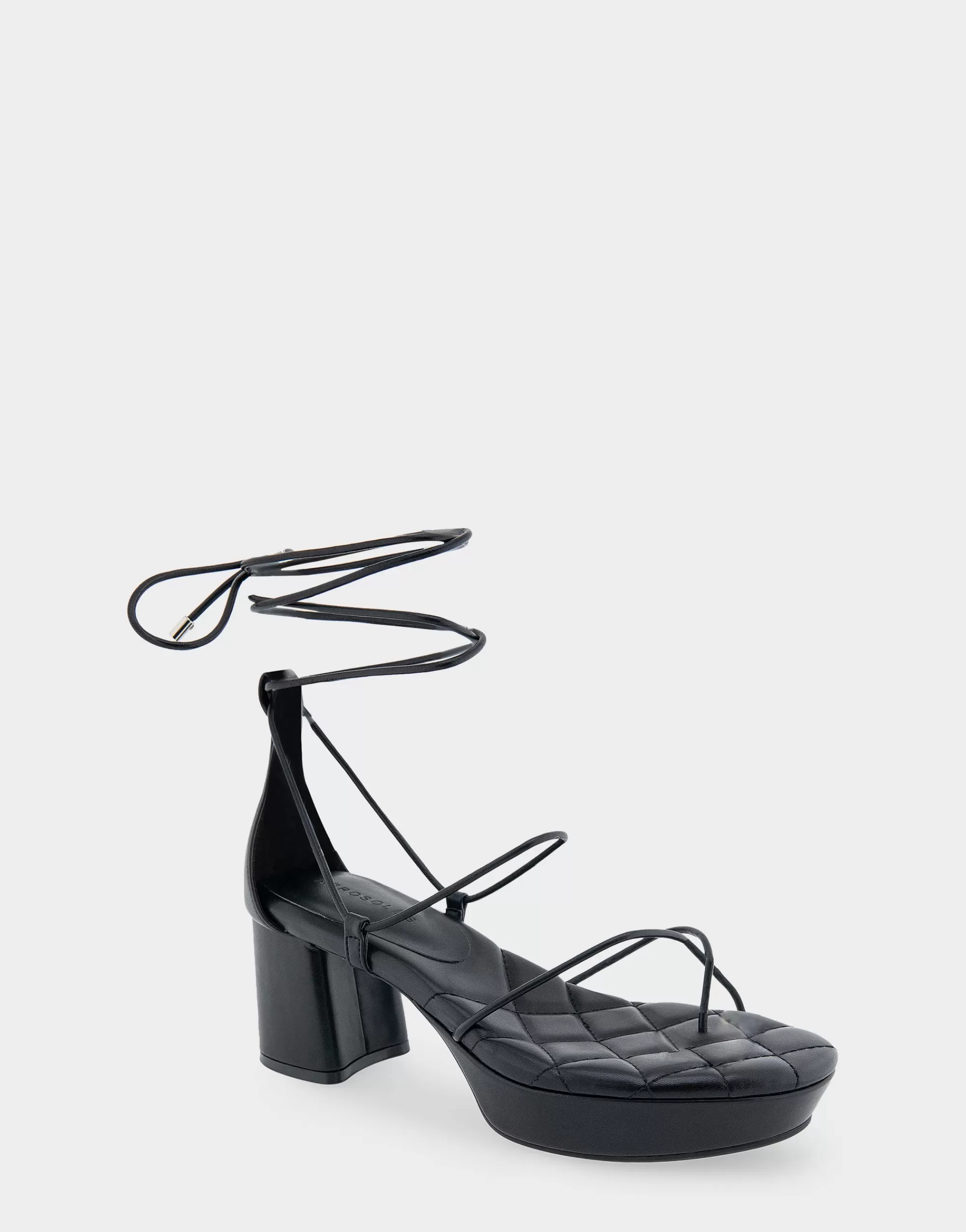 Aerosoles Platforms*Comfortable Women's Lace Up Platform Sandal in Black Faux Leather