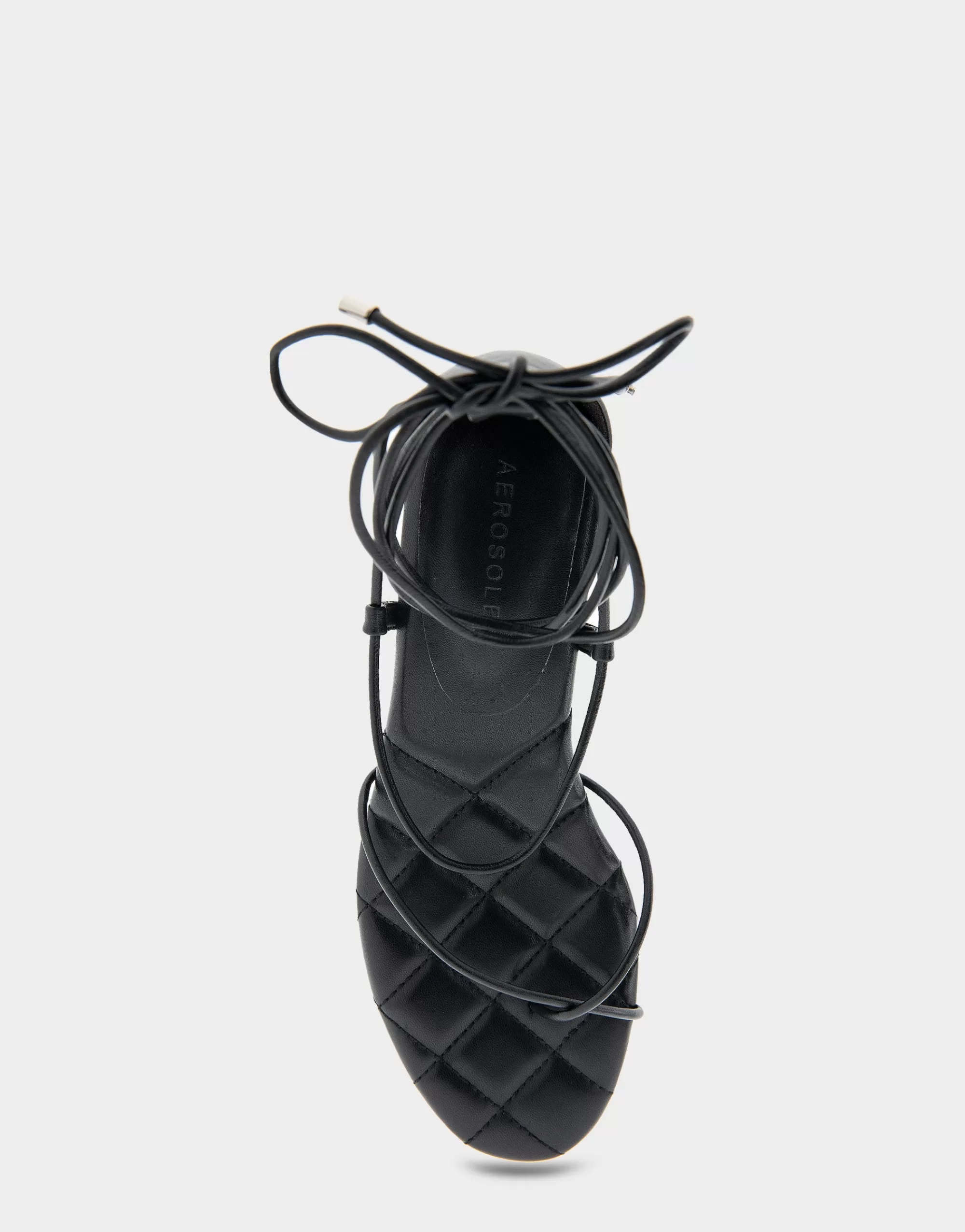 Aerosoles Platforms*Comfortable Women's Lace Up Platform Sandal in Black Faux Leather
