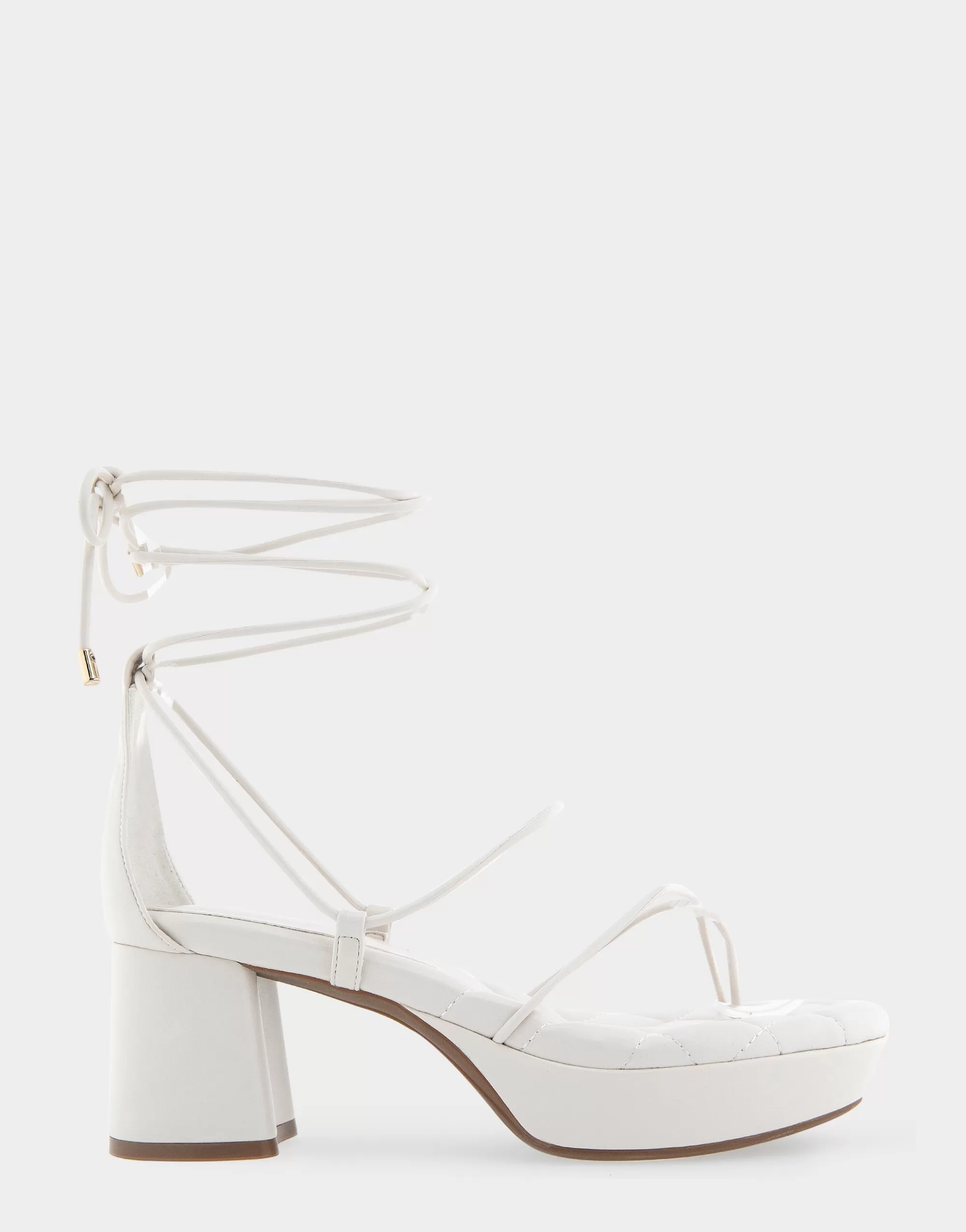 Aerosoles Platforms*Comfortable Women's Lace Up Platform Sandal in Eggnog Faux Leather