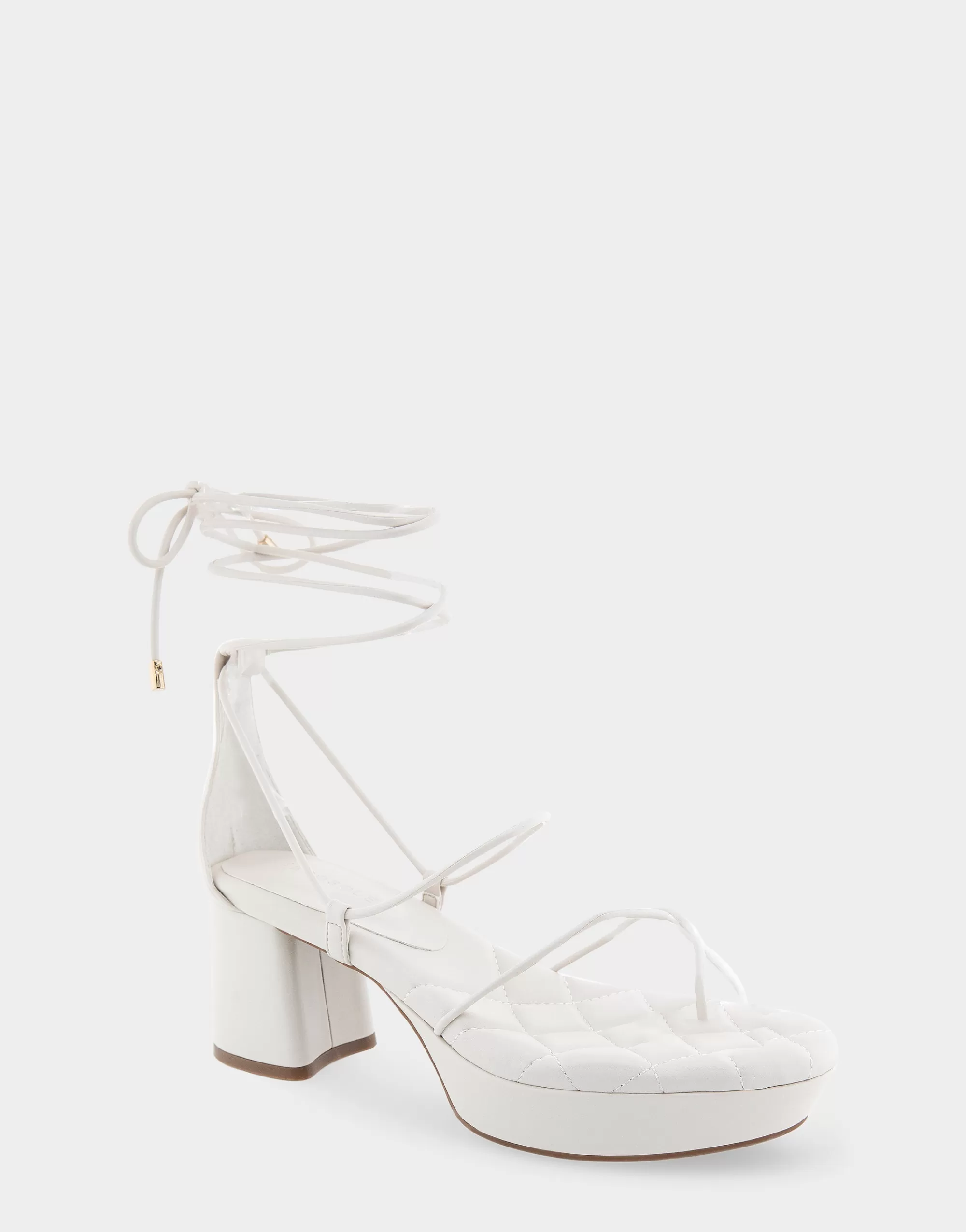 Aerosoles Platforms*Comfortable Women's Lace Up Platform Sandal in Eggnog Faux Leather