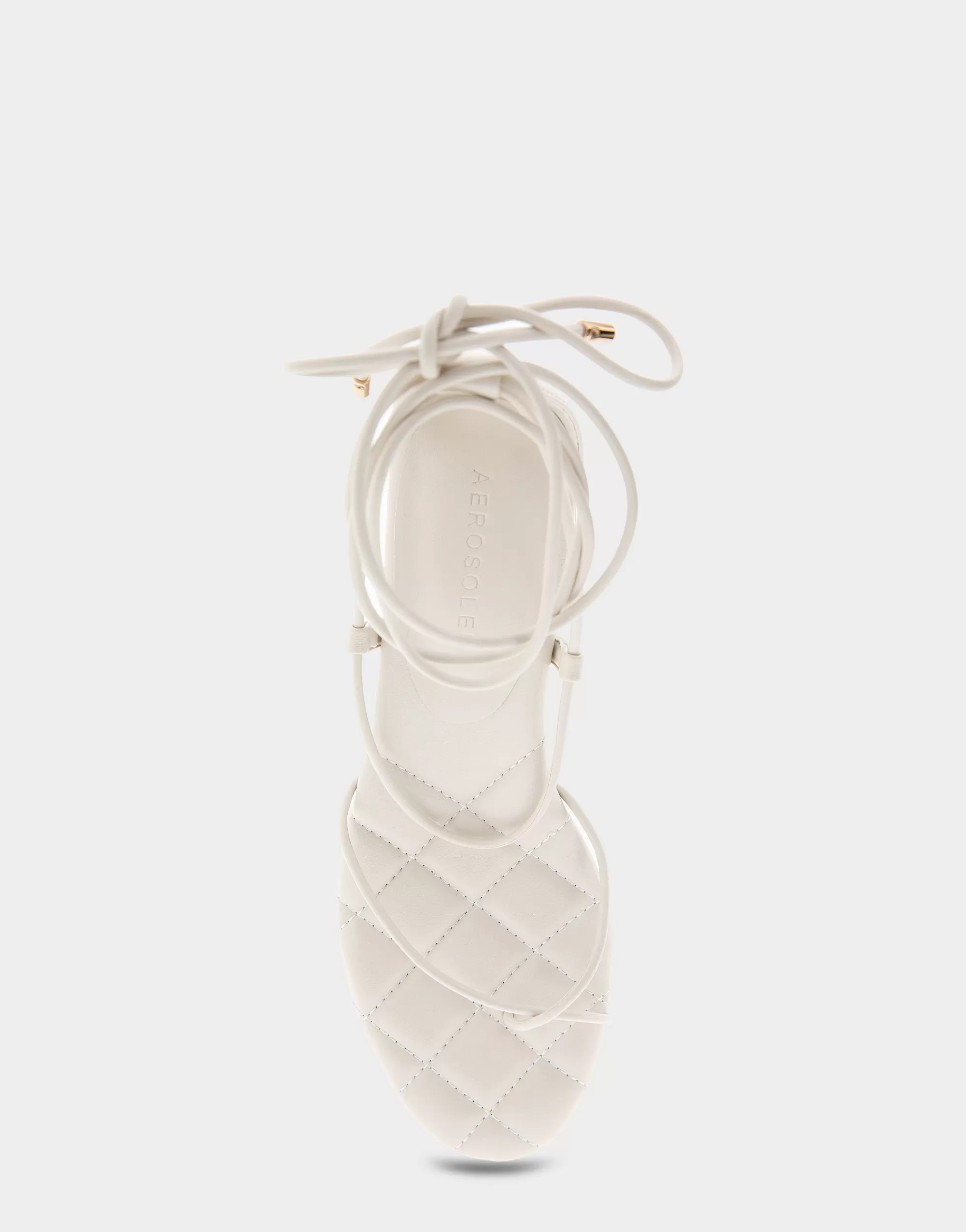 Aerosoles Platforms*Comfortable Women's Lace Up Platform Sandal in Eggnog Faux Leather