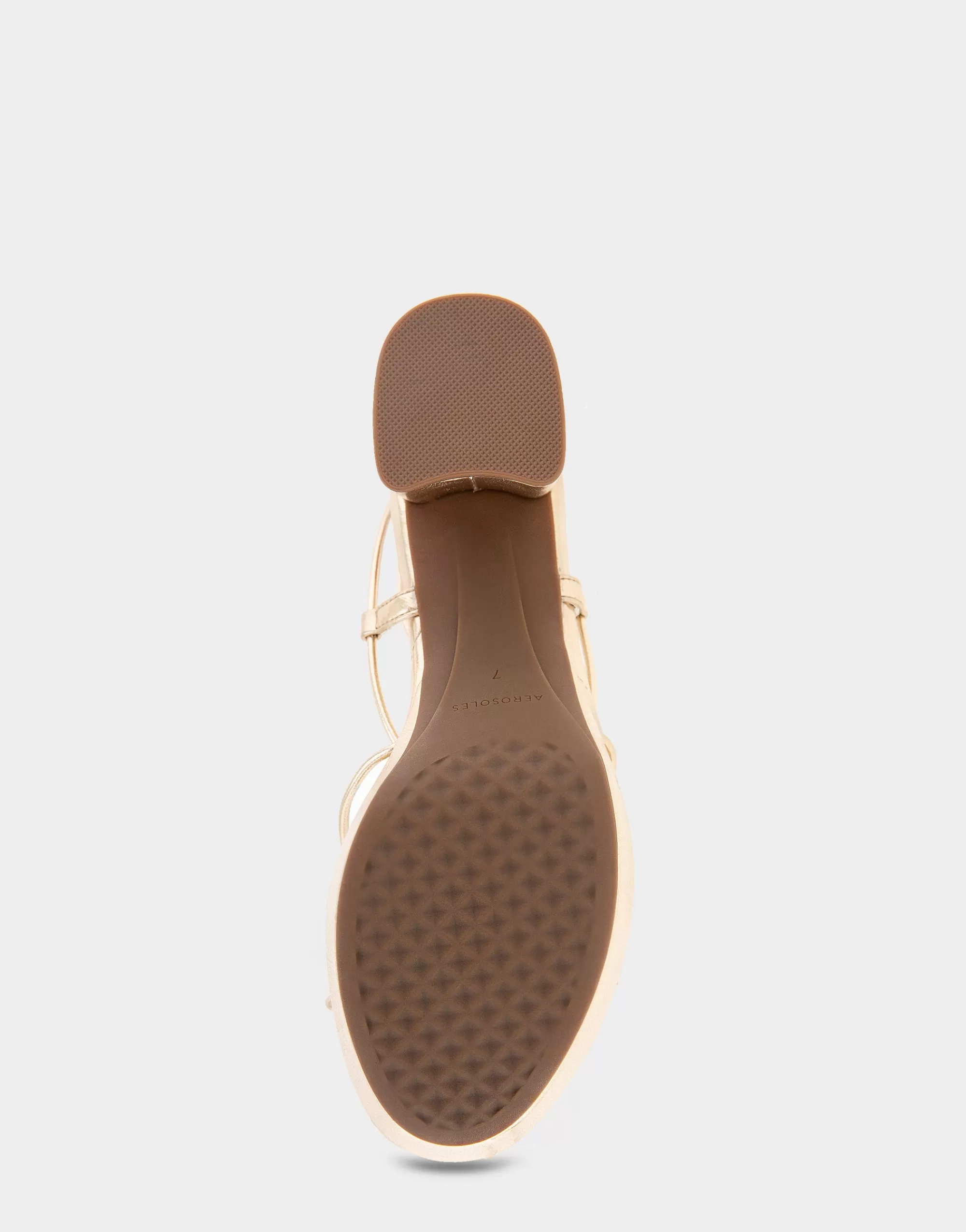 Aerosoles Platforms*Comfortable Women's Lace Up Platform Sandal in Soft Gold Faux Leather