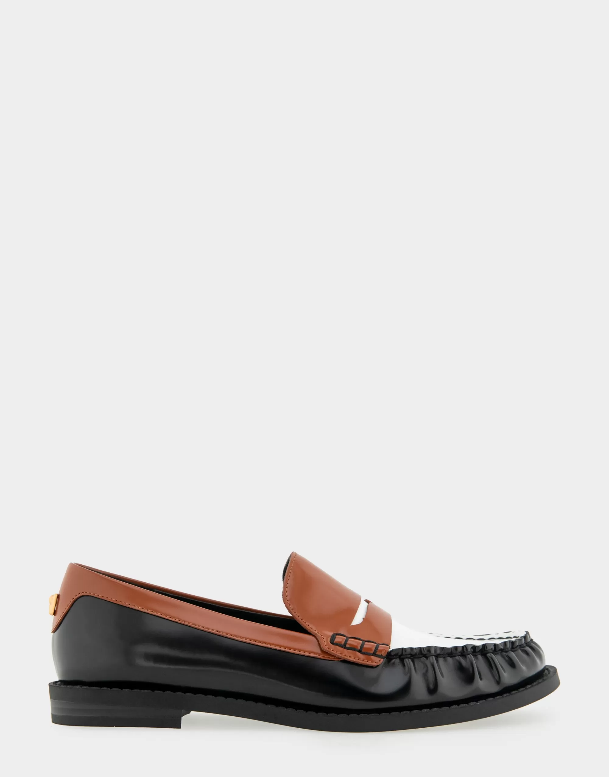 Aerosoles Wide Width Flats | Loafers*Comfortable Women's Lightweight Flexible Tailored Weejun Loafer in Black Combo Faux Leather Faux Leather