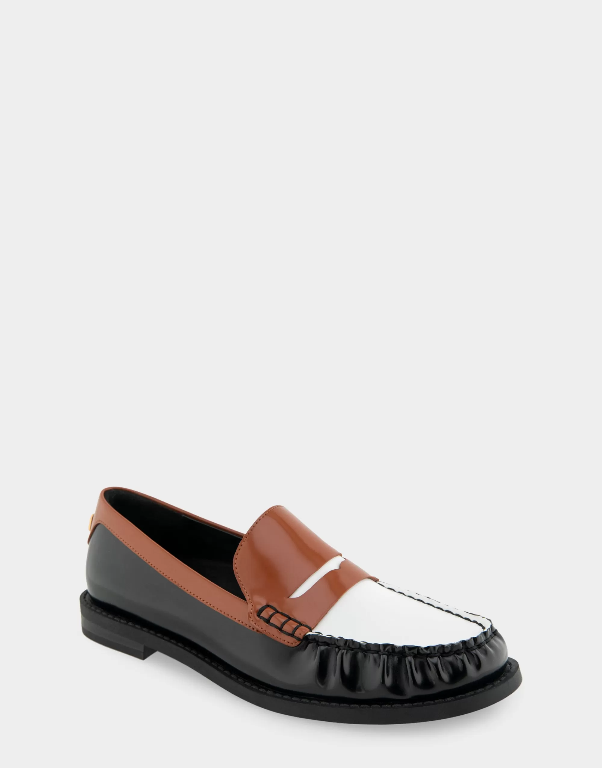 Aerosoles Wide Width Flats | Loafers*Comfortable Women's Lightweight Flexible Tailored Weejun Loafer in Black Combo Faux Leather Faux Leather