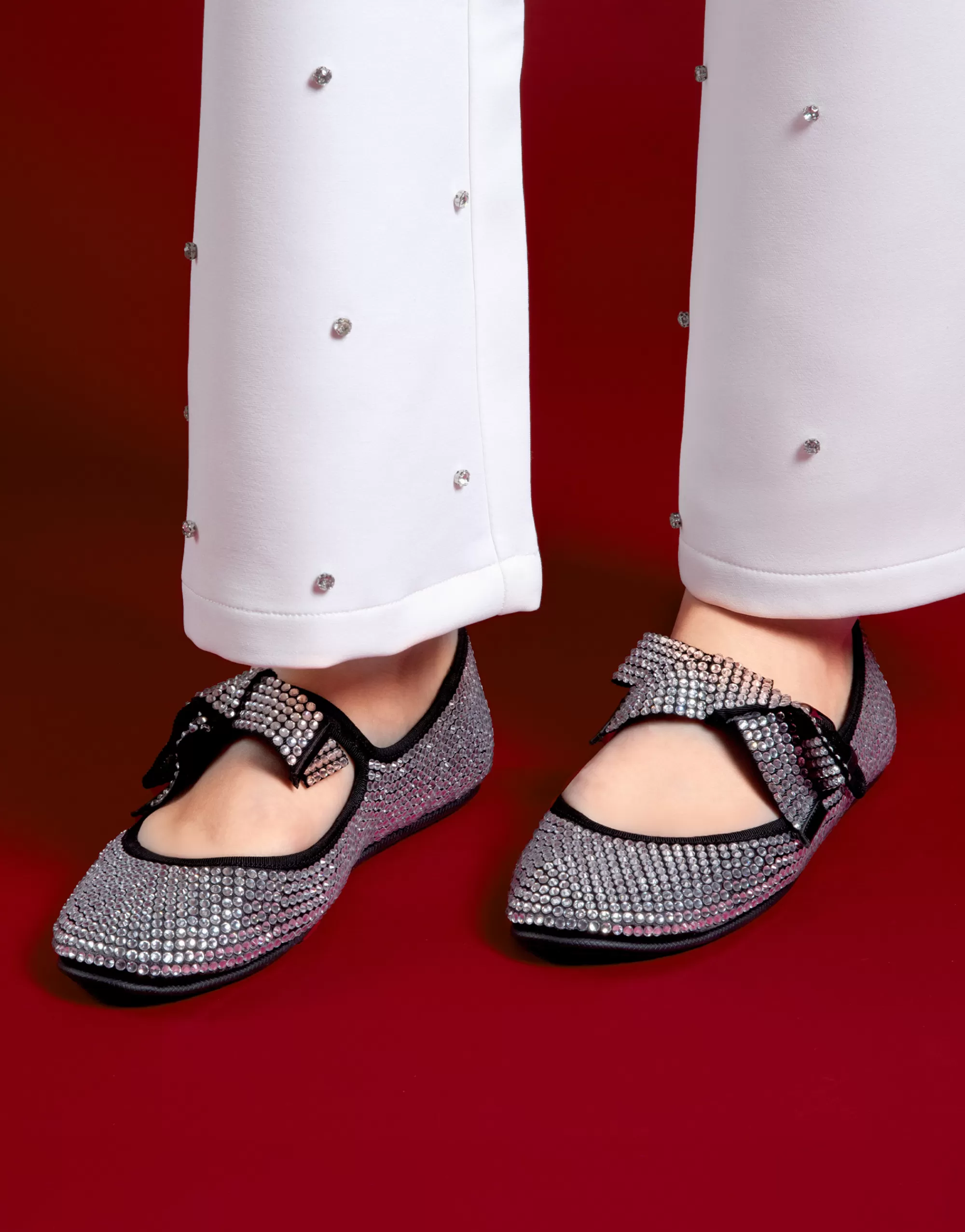 Aerosoles Wedges*Comfortable Women's Mary Jane Flat in Black Satin Crystal