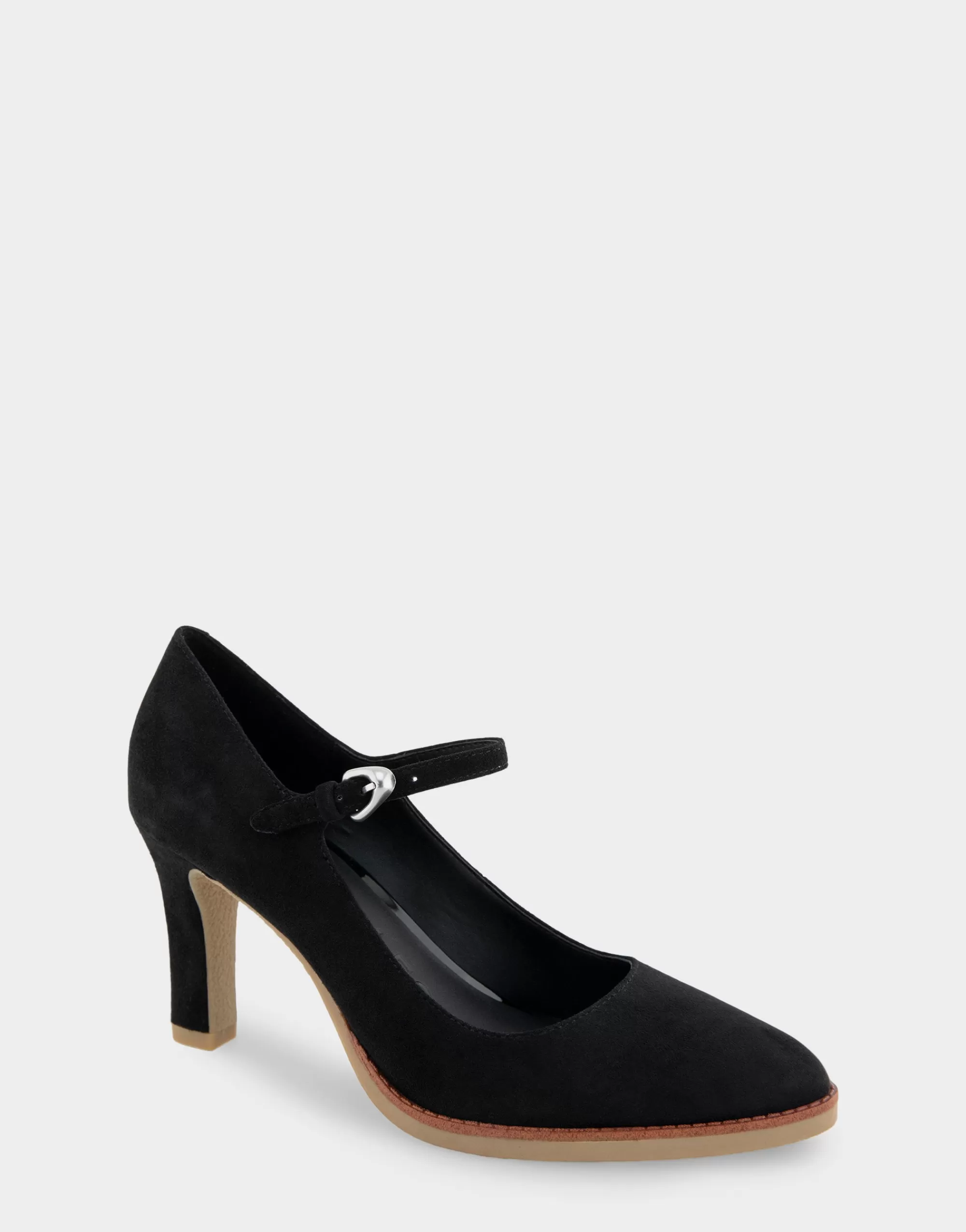 Aerosoles Pumps*Comfortable Women's Mary Jane Stiletto Crepe Sole Pump in Black Suede