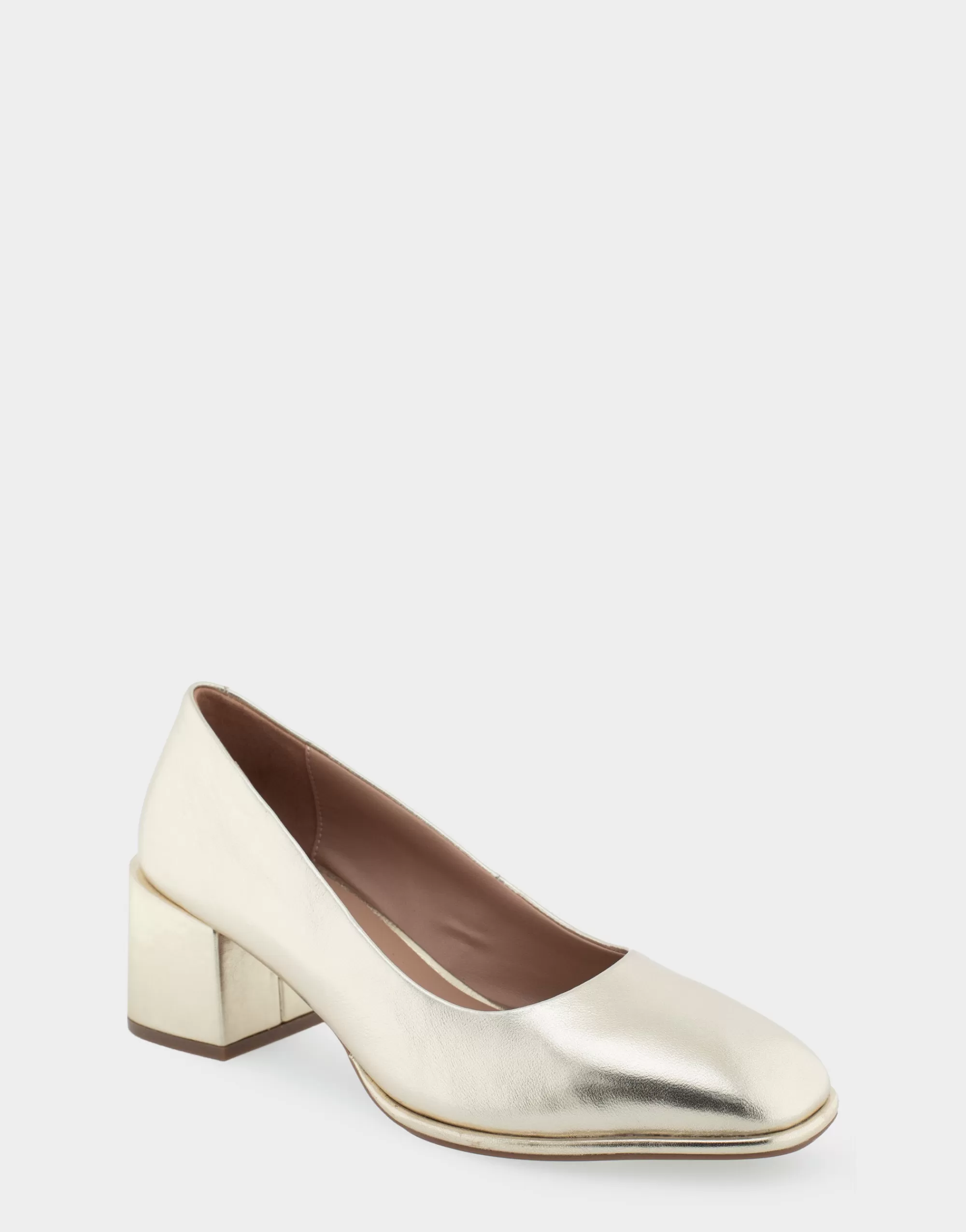 Aerosoles Clogs & Mules | Pumps*Comfortable Women's Mid Heel Pump in Gold Genuine Leather