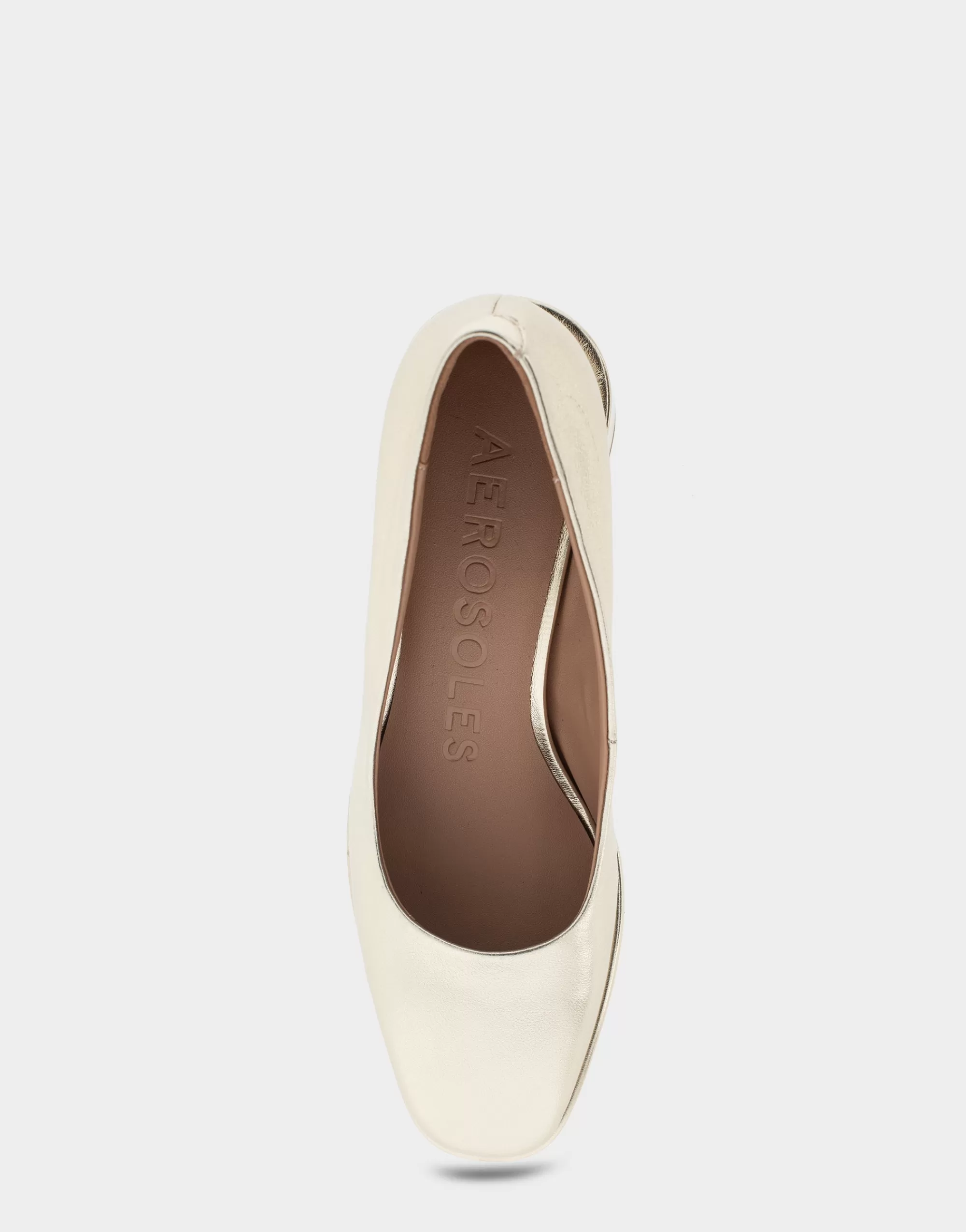 Aerosoles Clogs & Mules | Pumps*Comfortable Women's Mid Heel Pump in Gold Genuine Leather