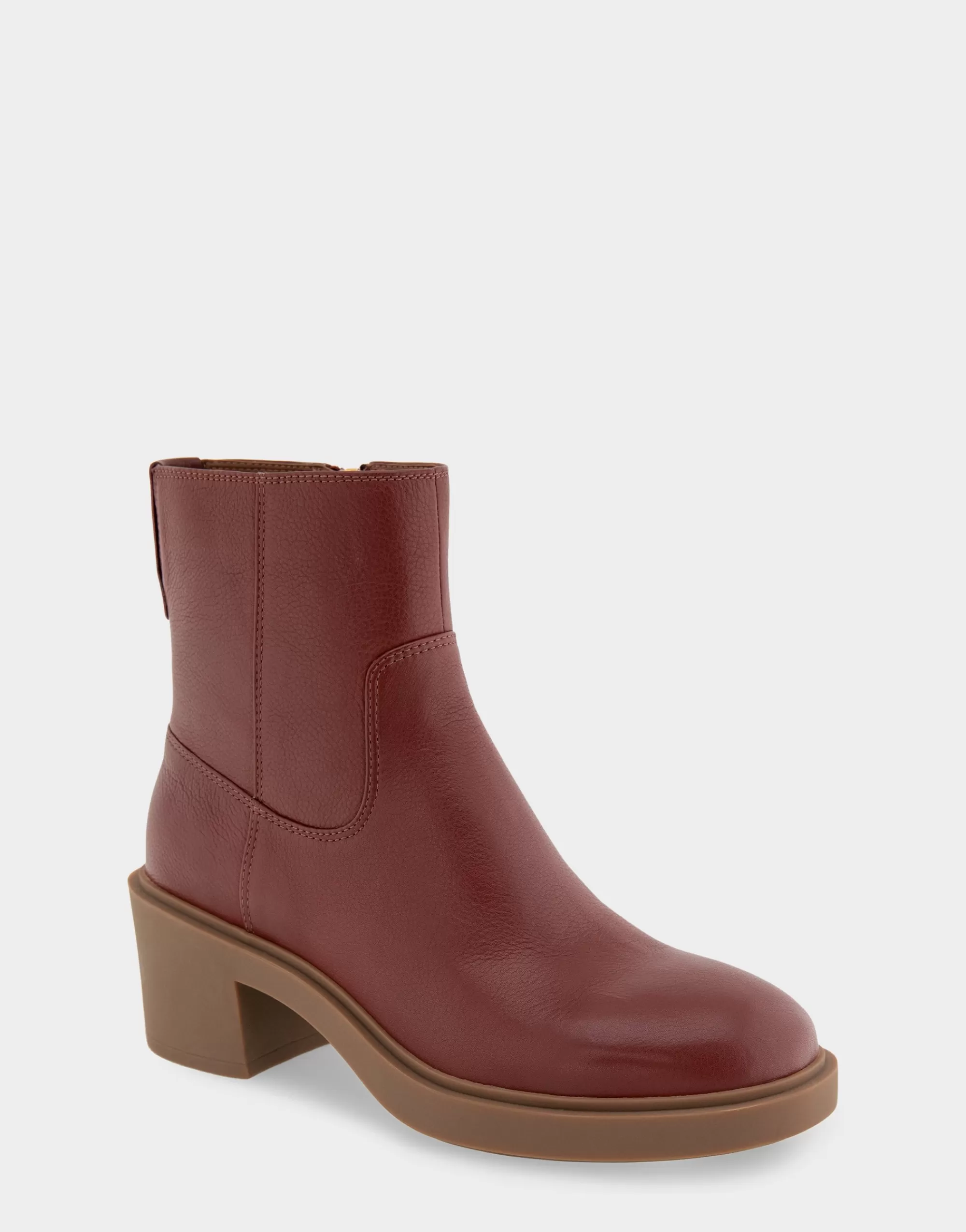 Aerosoles Ankle Boots*Comfortable Women's Molded Block Heel Bootie in Clay Leather Leather