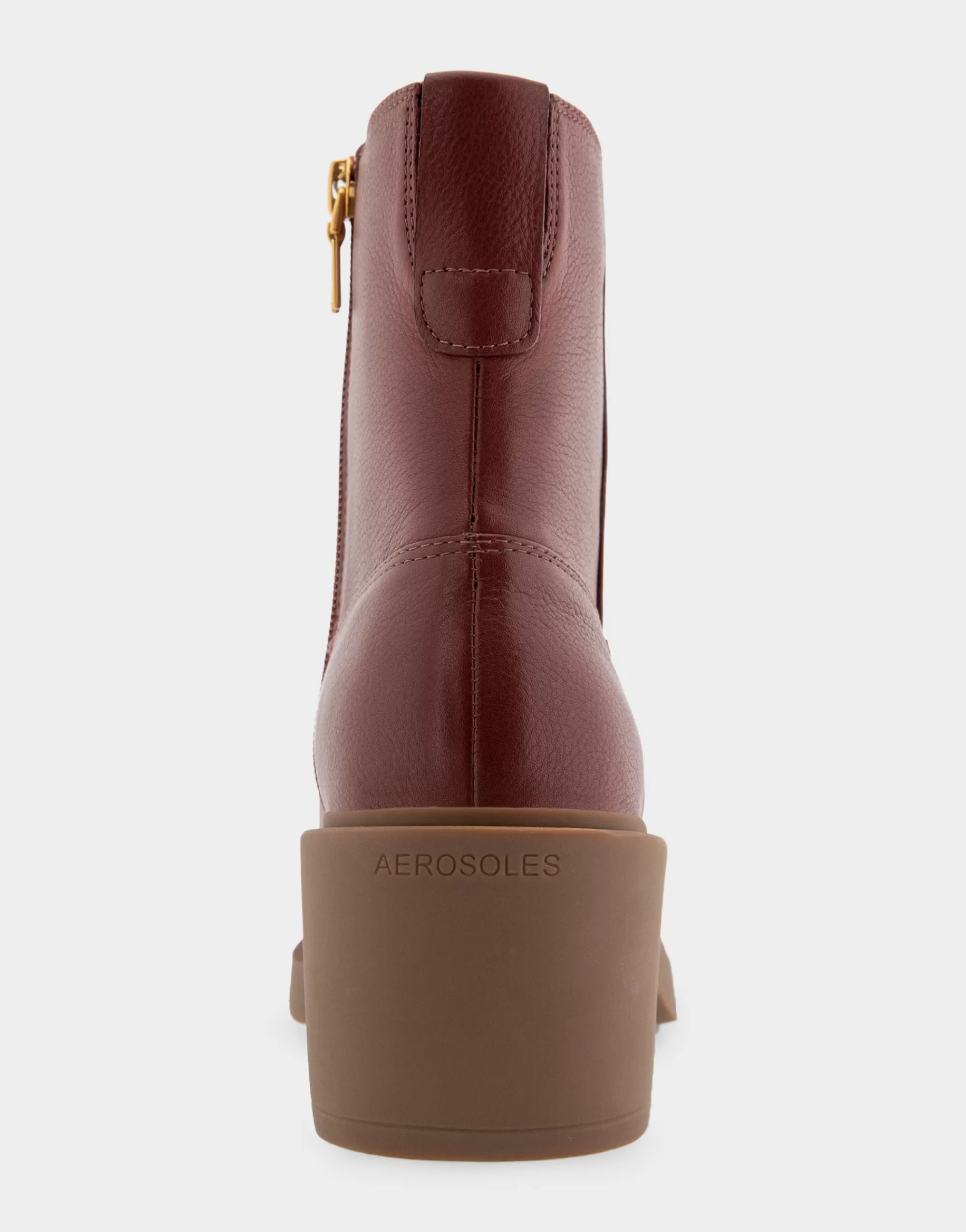 Aerosoles Ankle Boots*Comfortable Women's Molded Block Heel Bootie in Clay Leather Leather
