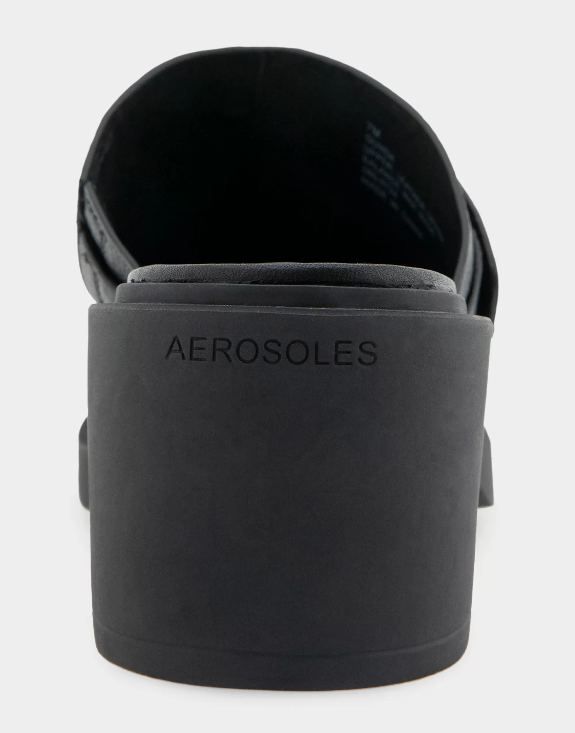 Aerosoles Clogs & Mules*Comfortable Women's Molded Block Heel Mule in Black Pebbled Leather