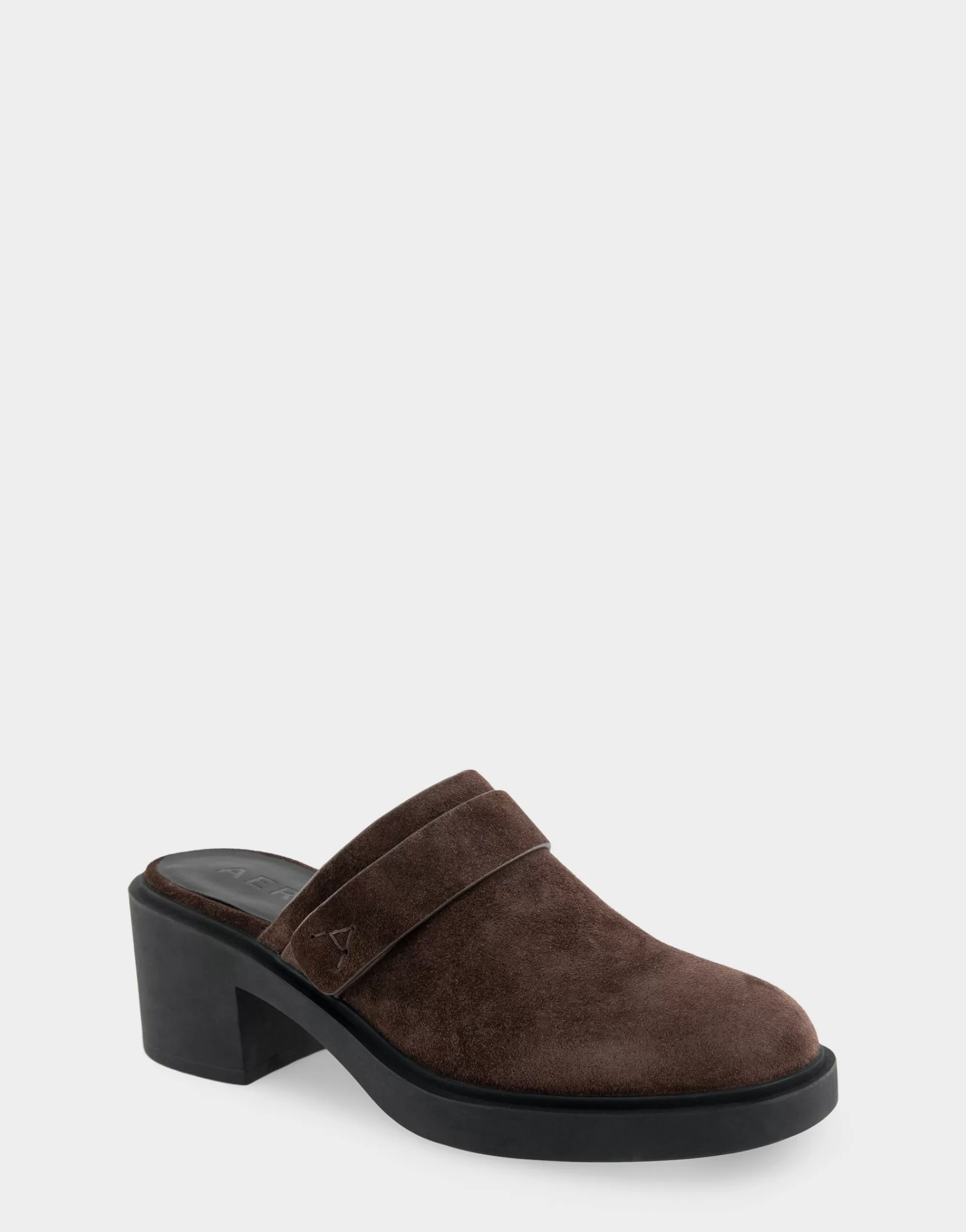 Aerosoles Clogs & Mules*Comfortable Women's Molded Block Heel Mule in Java Suede