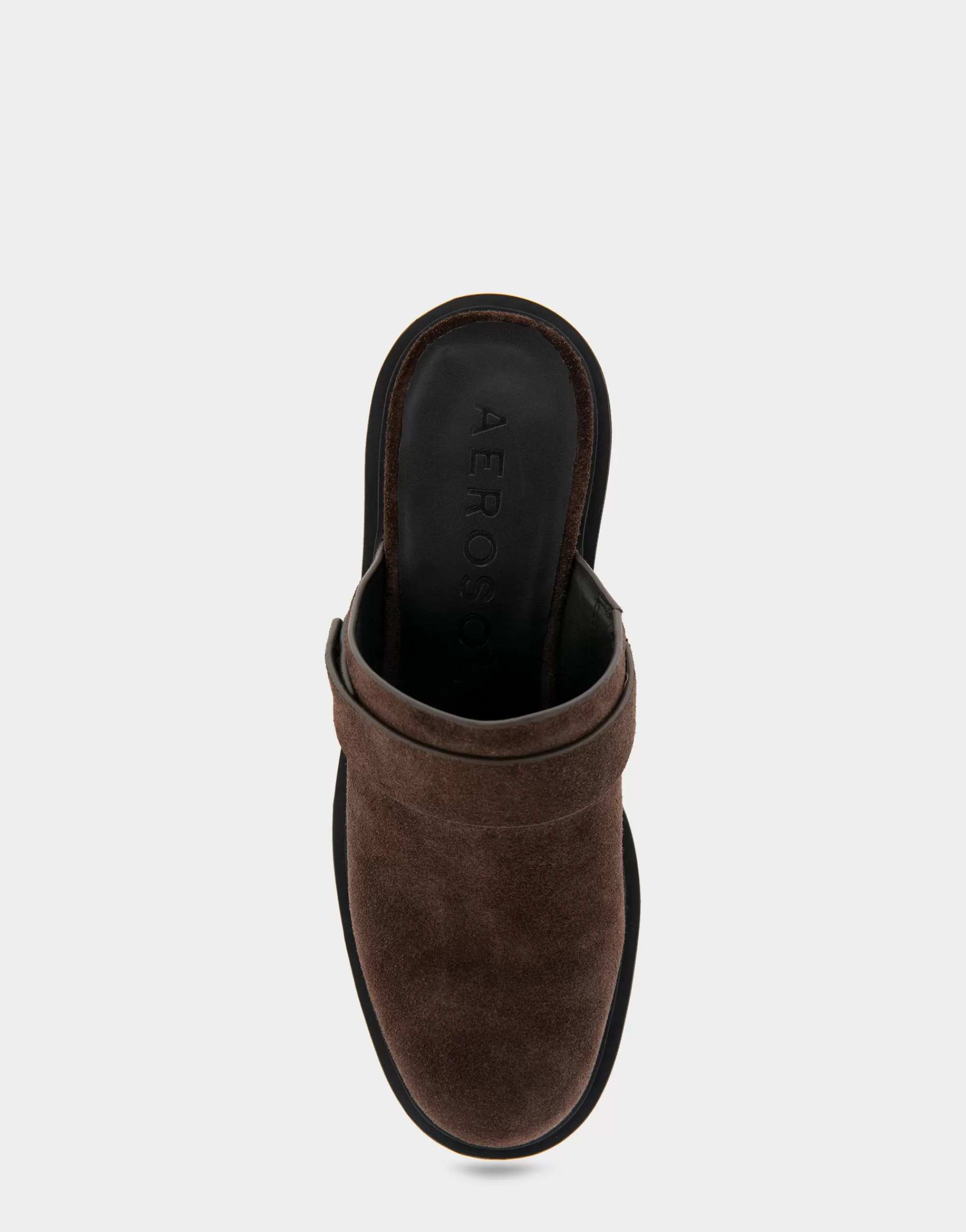 Aerosoles Clogs & Mules*Comfortable Women's Molded Block Heel Mule in Java Suede