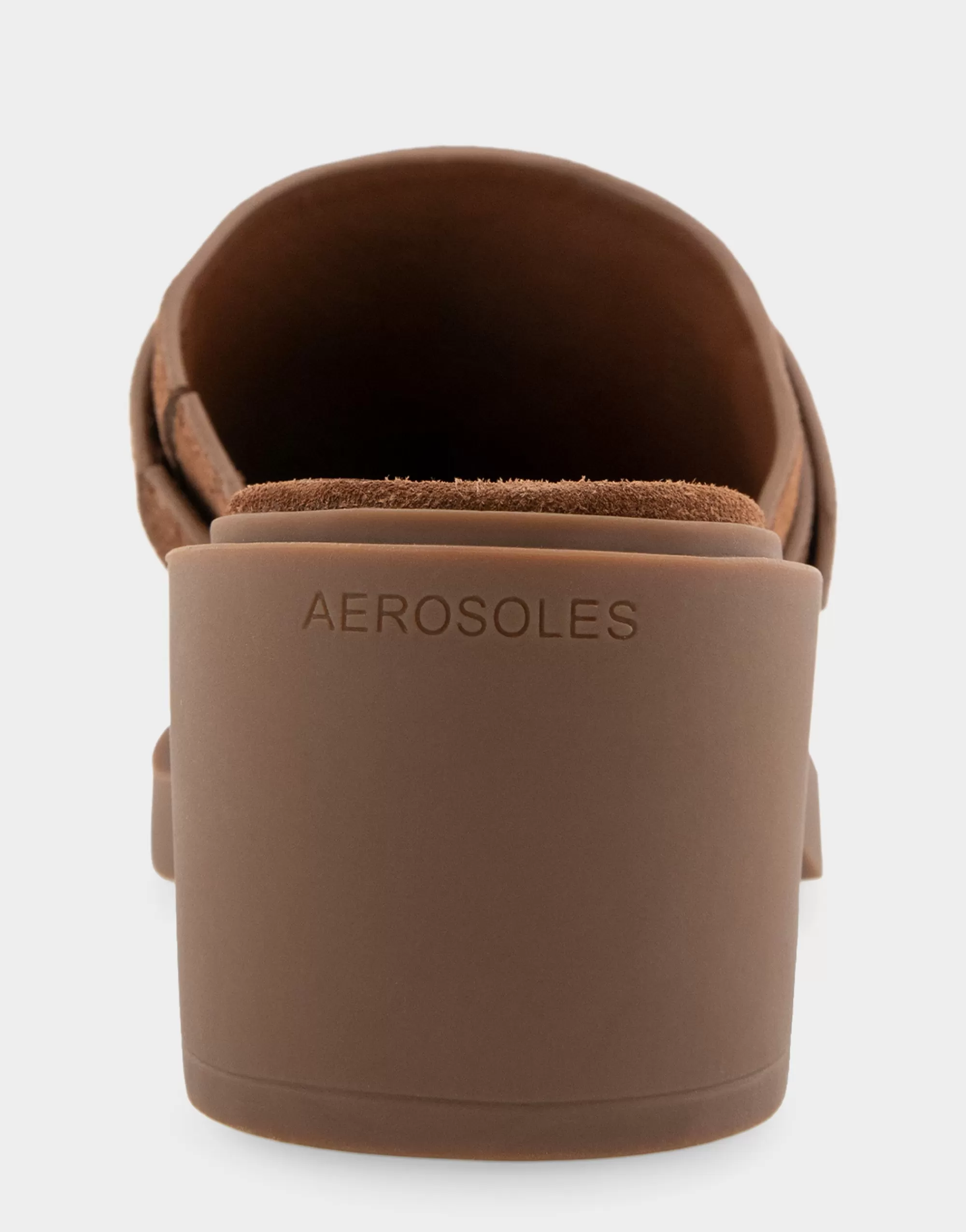 Aerosoles Clogs & Mules*Comfortable Women's Molded Block Heel Mule in Tobacco Suede