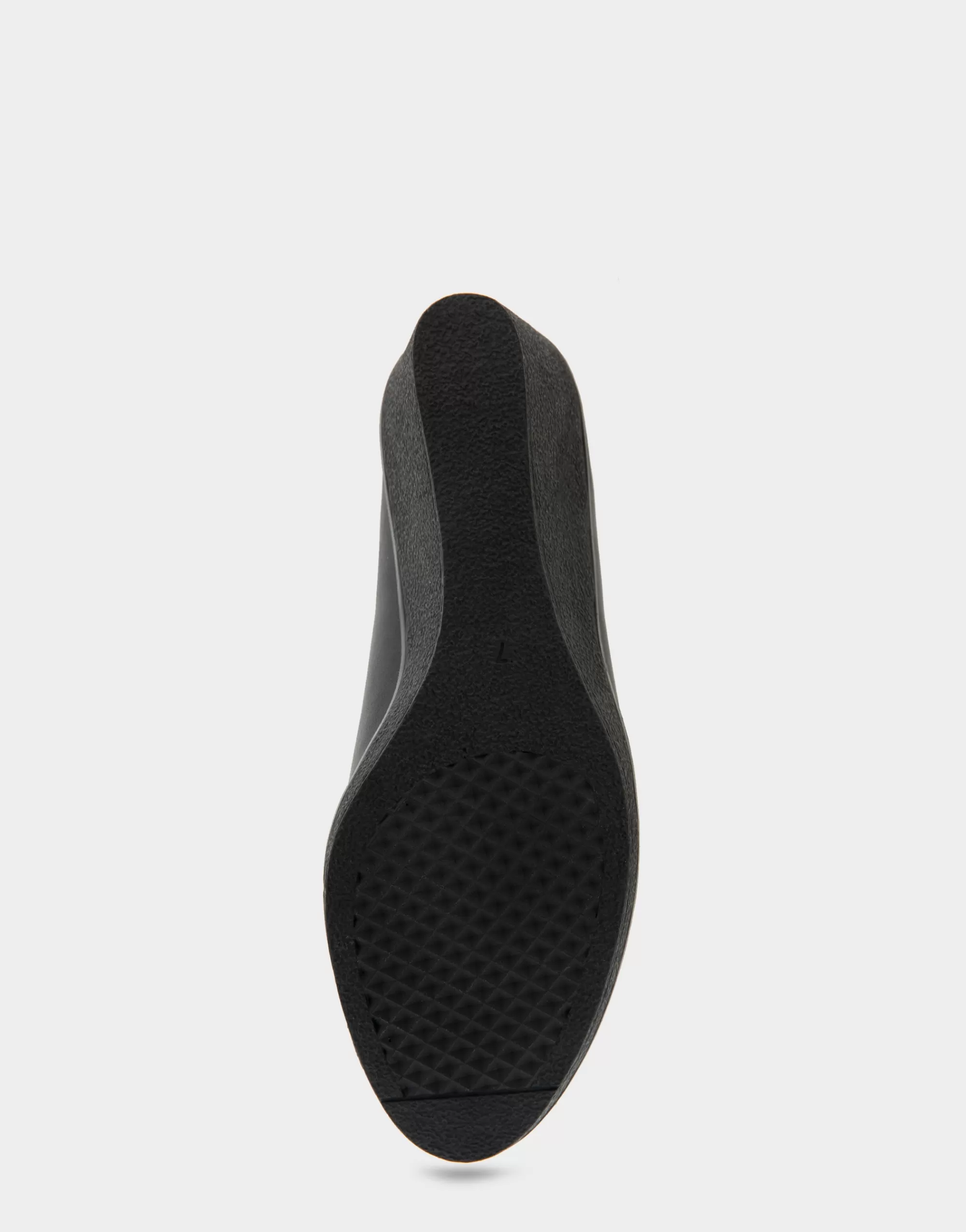 Aerosoles Wedges | Loafers*Comfortable Women's Molded Crepe Textured Wedge Loafer in Black Faux Leather