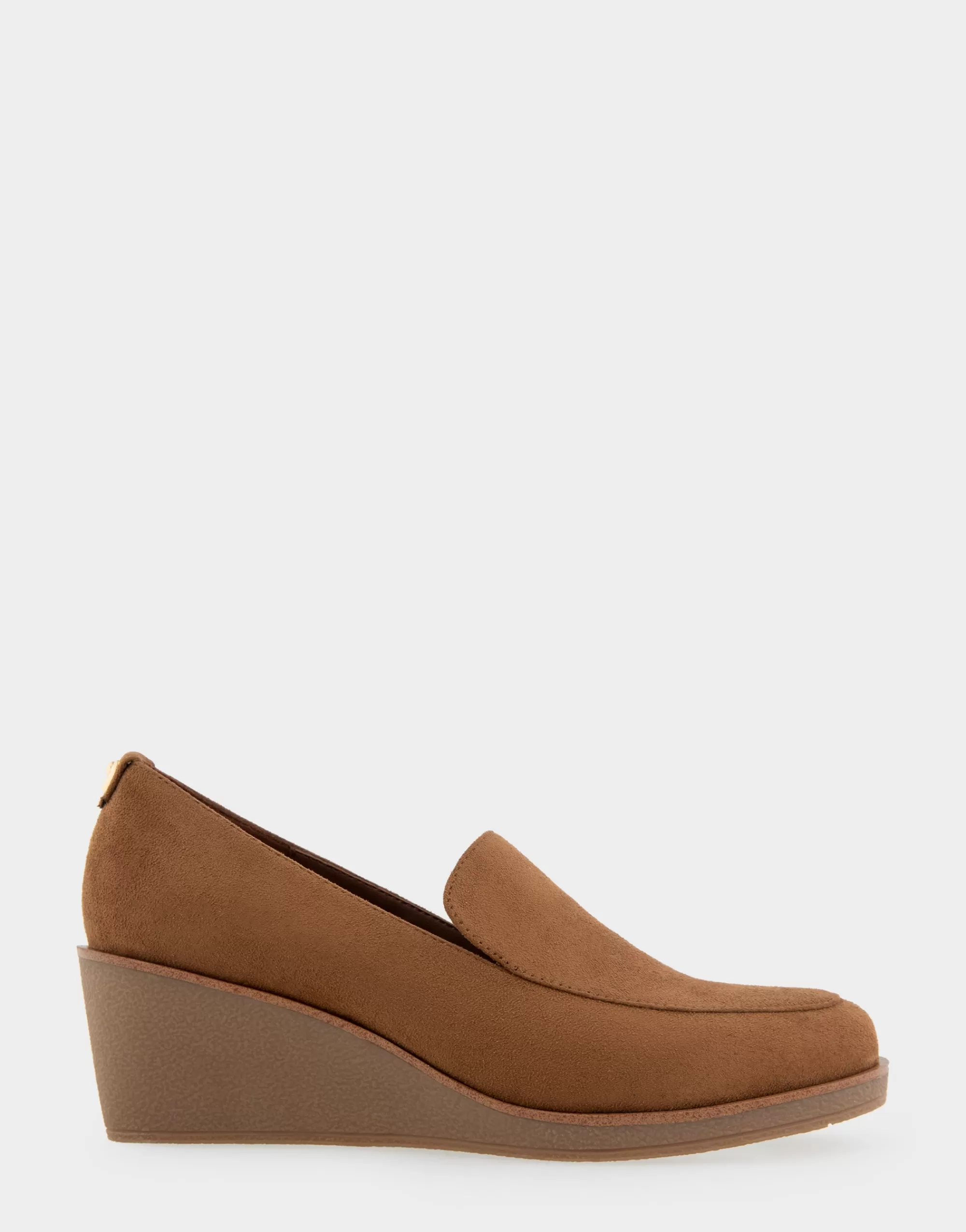 Aerosoles Wedges | Loafers*Comfortable Women's Molded Crepe Textured Wedge Loafer in Tobacco Faux Suede