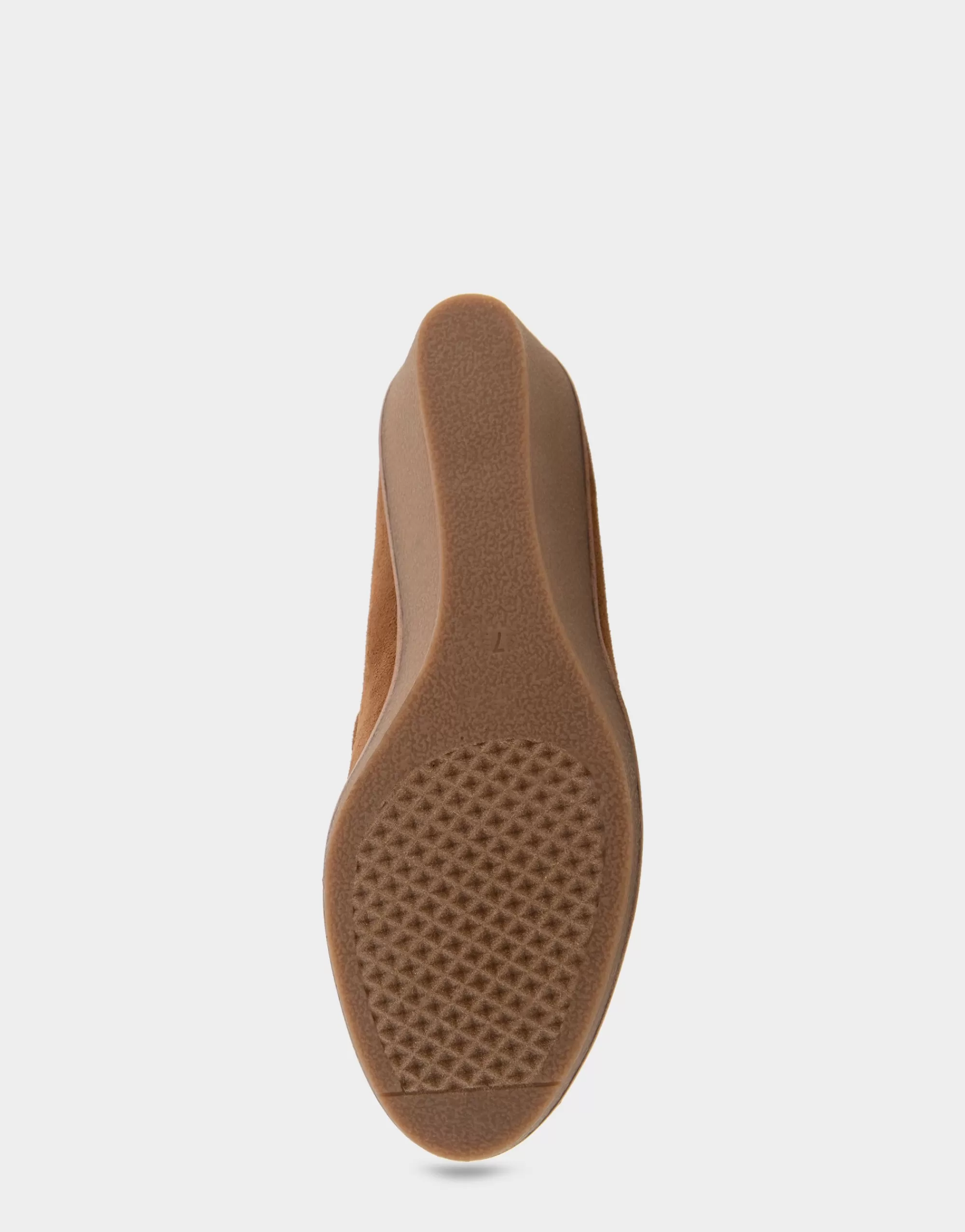 Aerosoles Wedges | Loafers*Comfortable Women's Molded Crepe Textured Wedge Loafer in Tobacco Faux Suede