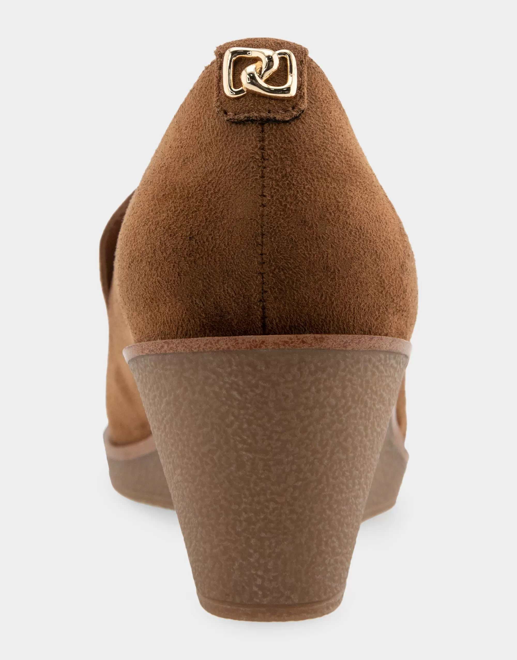 Aerosoles Wedges | Loafers*Comfortable Women's Molded Crepe Textured Wedge Loafer in Tobacco Faux Suede