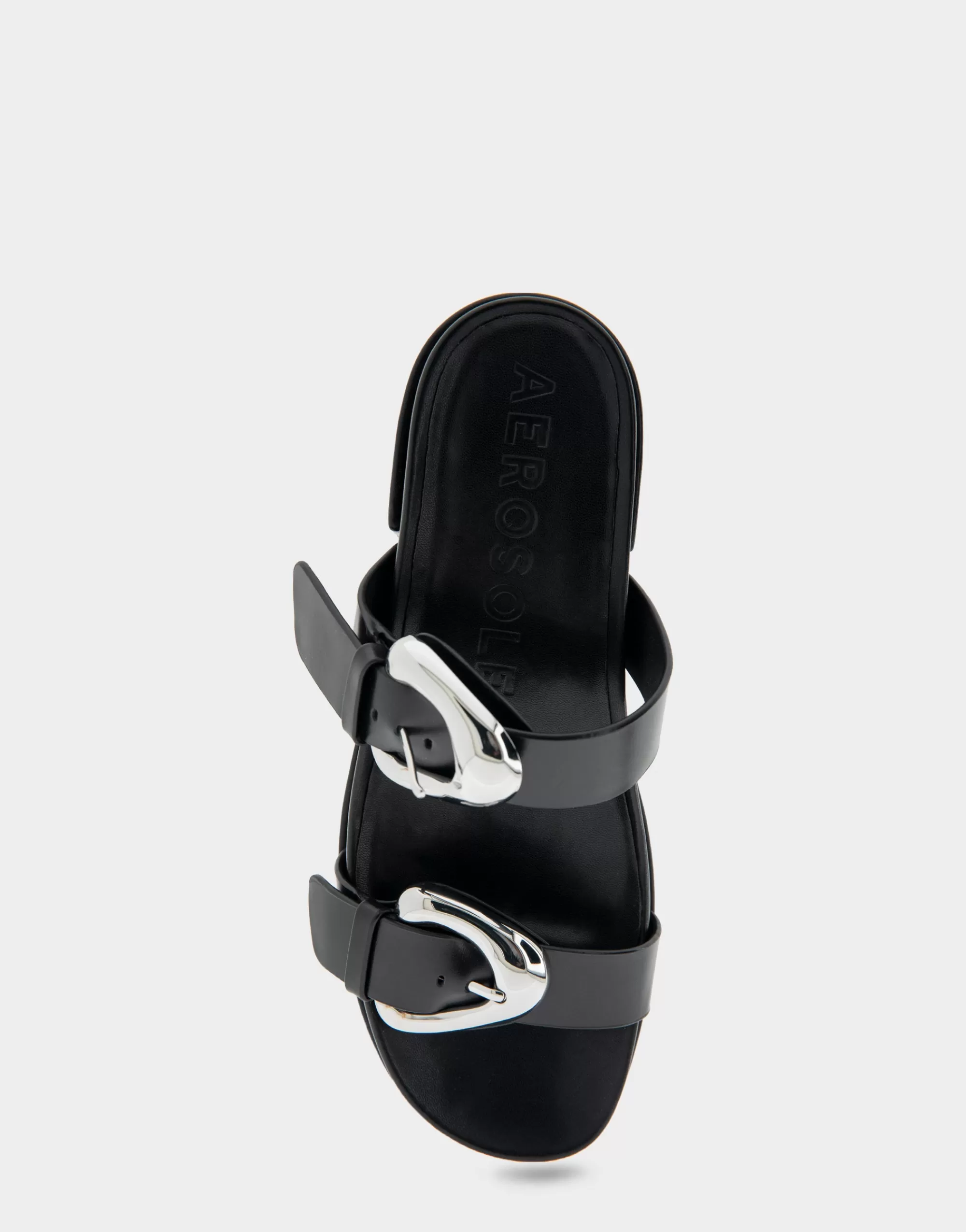 Aerosoles Platforms | Platforms*Comfortable Women's Molded Footbed Platform Slide Sandal in Black Leather
