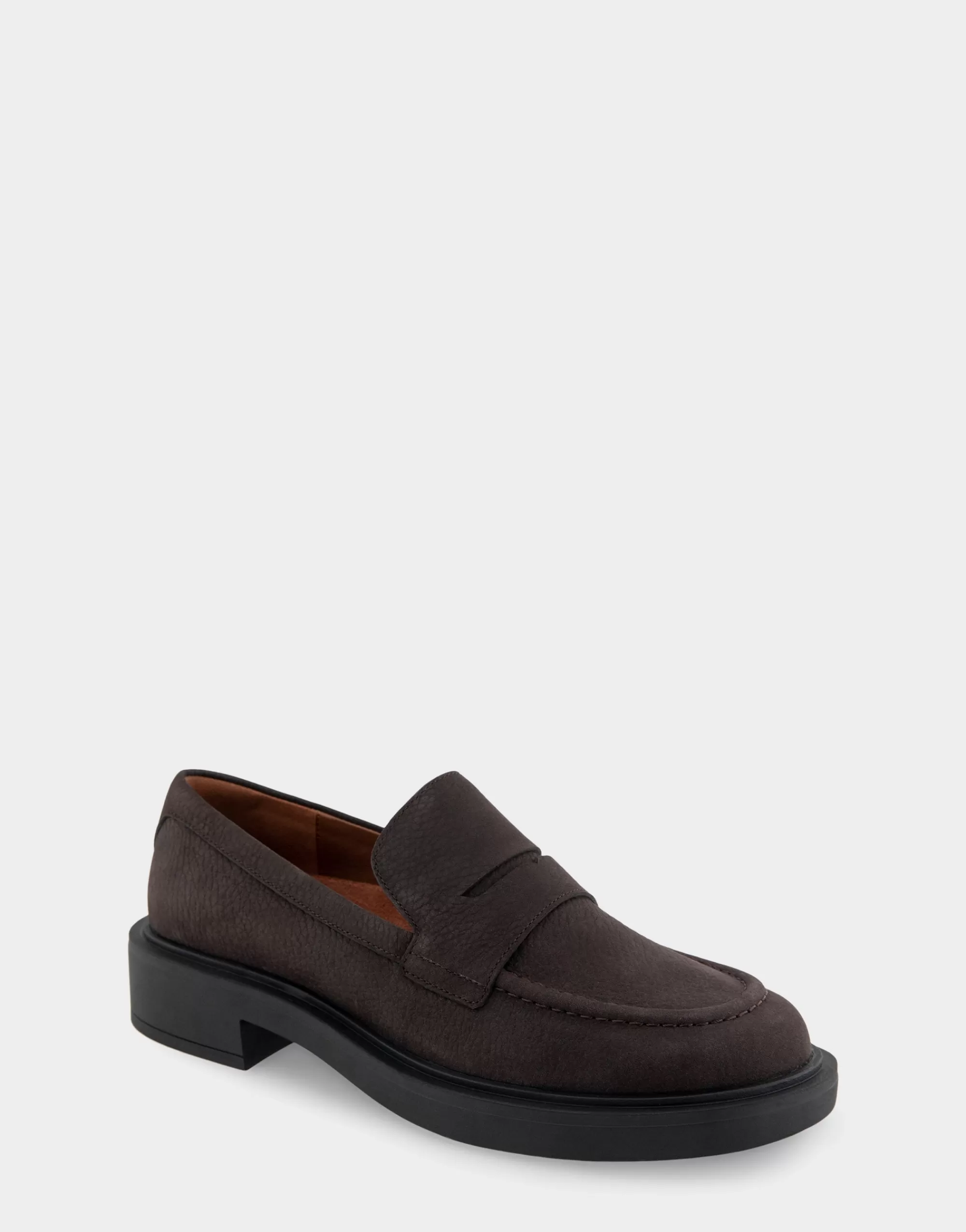 Aerosoles Loafers*Comfortable Women's Molded Unit Loafer With Penny Keeper in Java Pebbled Nubuck Leather
