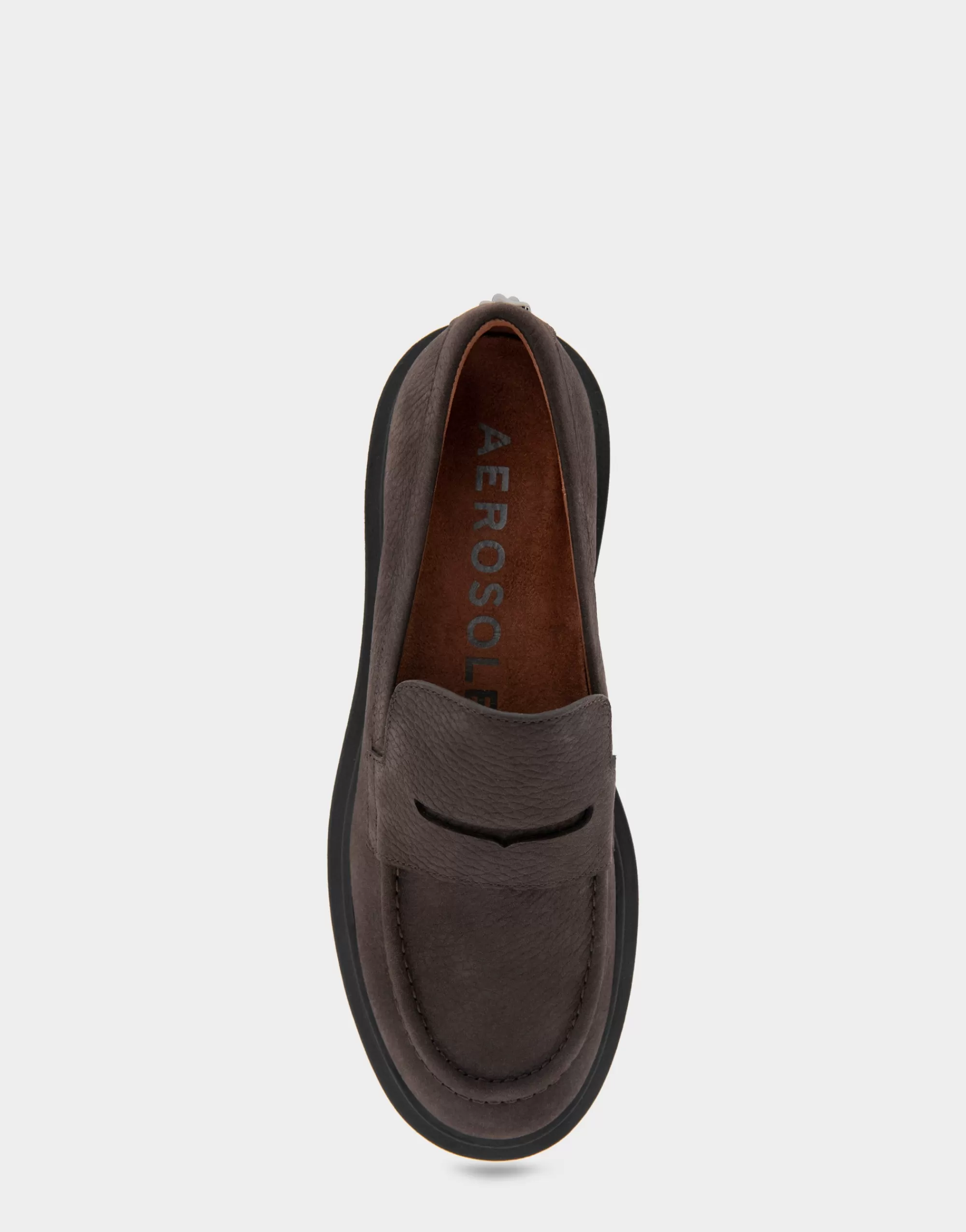 Aerosoles Loafers*Comfortable Women's Molded Unit Loafer With Penny Keeper in Java Pebbled Nubuck Leather