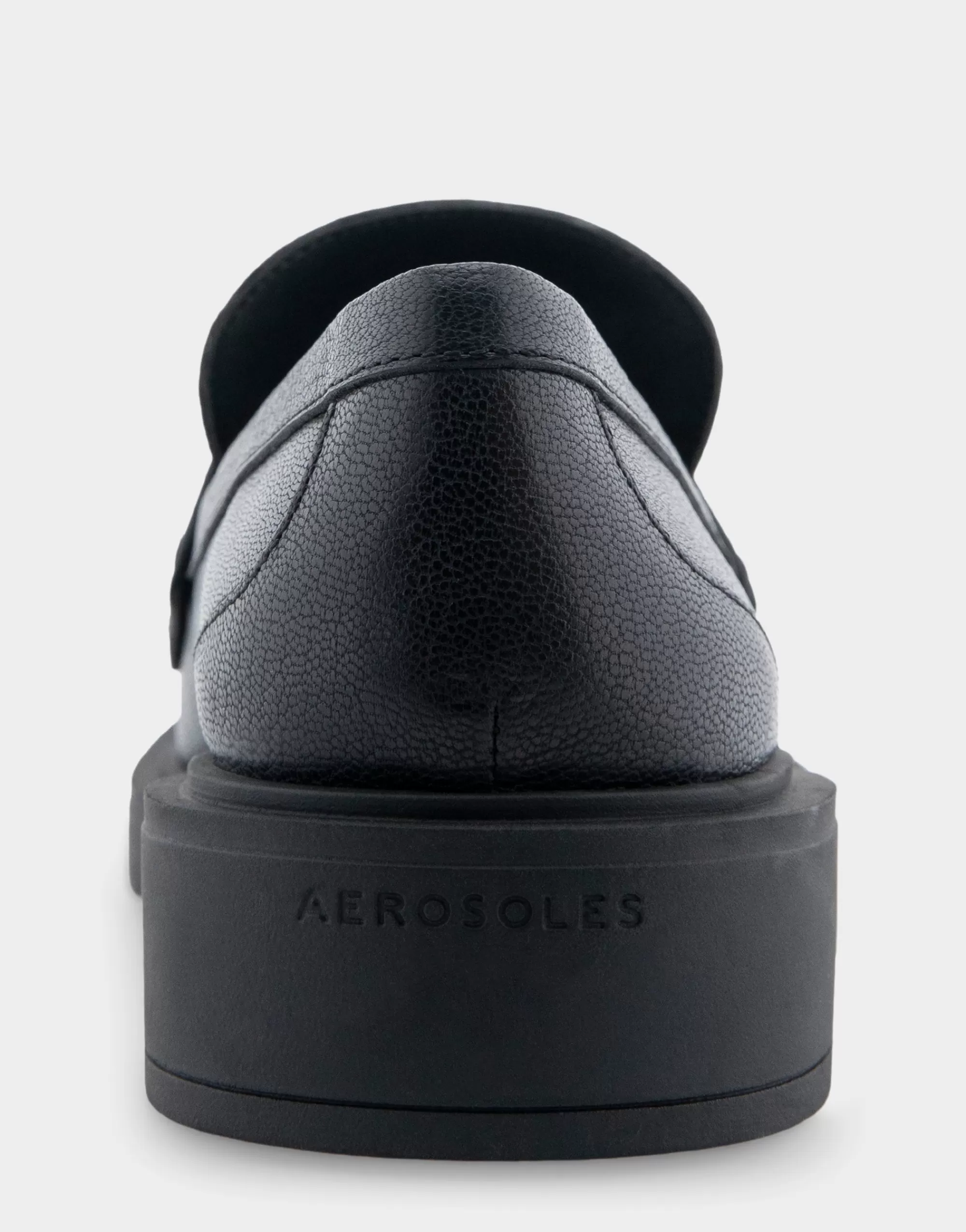 Aerosoles Wide Width Flats | Loafers*Comfortable Women's Molded Unit Loafer With Twisted Keeper in Black Waxy Leather Leather