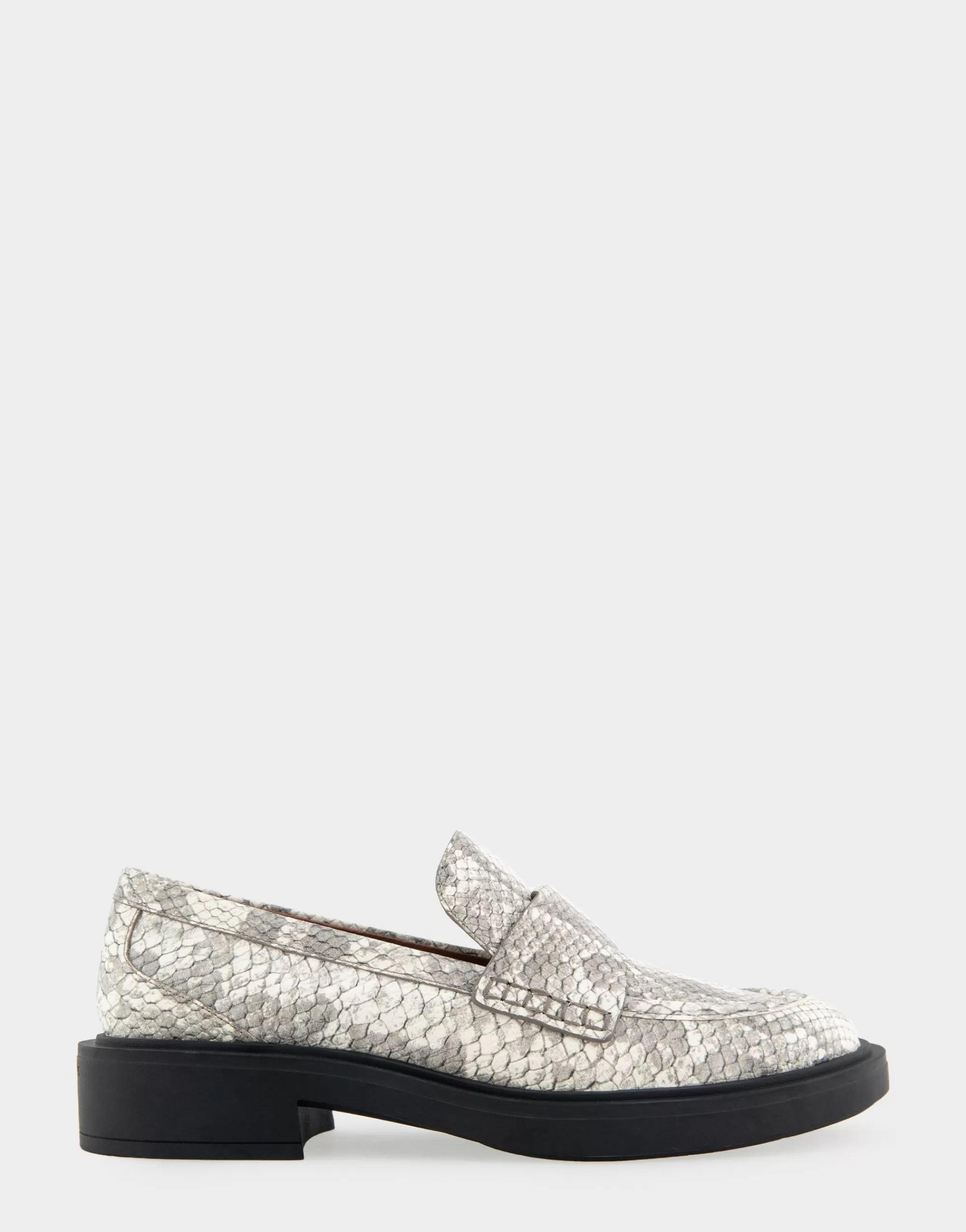 Aerosoles Wide Width Flats | Loafers*Comfortable Women's Molded Unit Loafer With Twisted Keeper in Roccia Snake Print Embossed Leather Leather