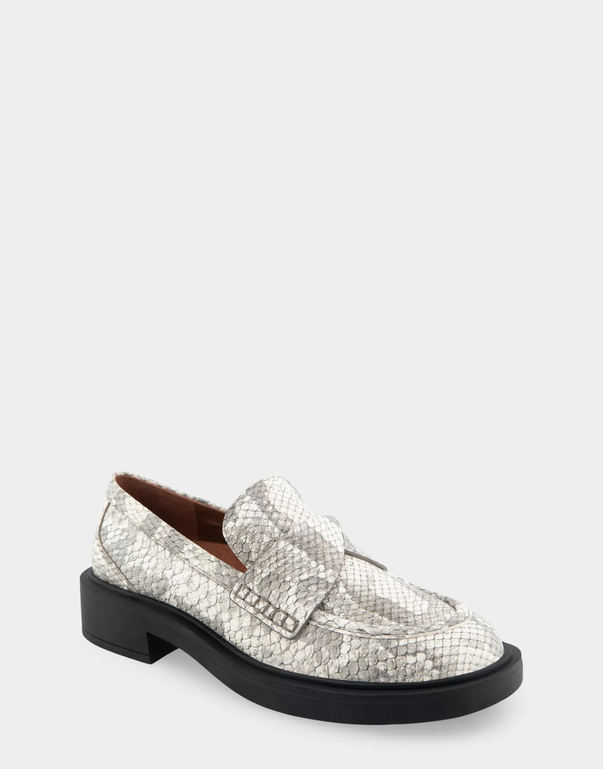 Aerosoles Wide Width Flats | Loafers*Comfortable Women's Molded Unit Loafer With Twisted Keeper in Roccia Snake Print Embossed Leather Leather