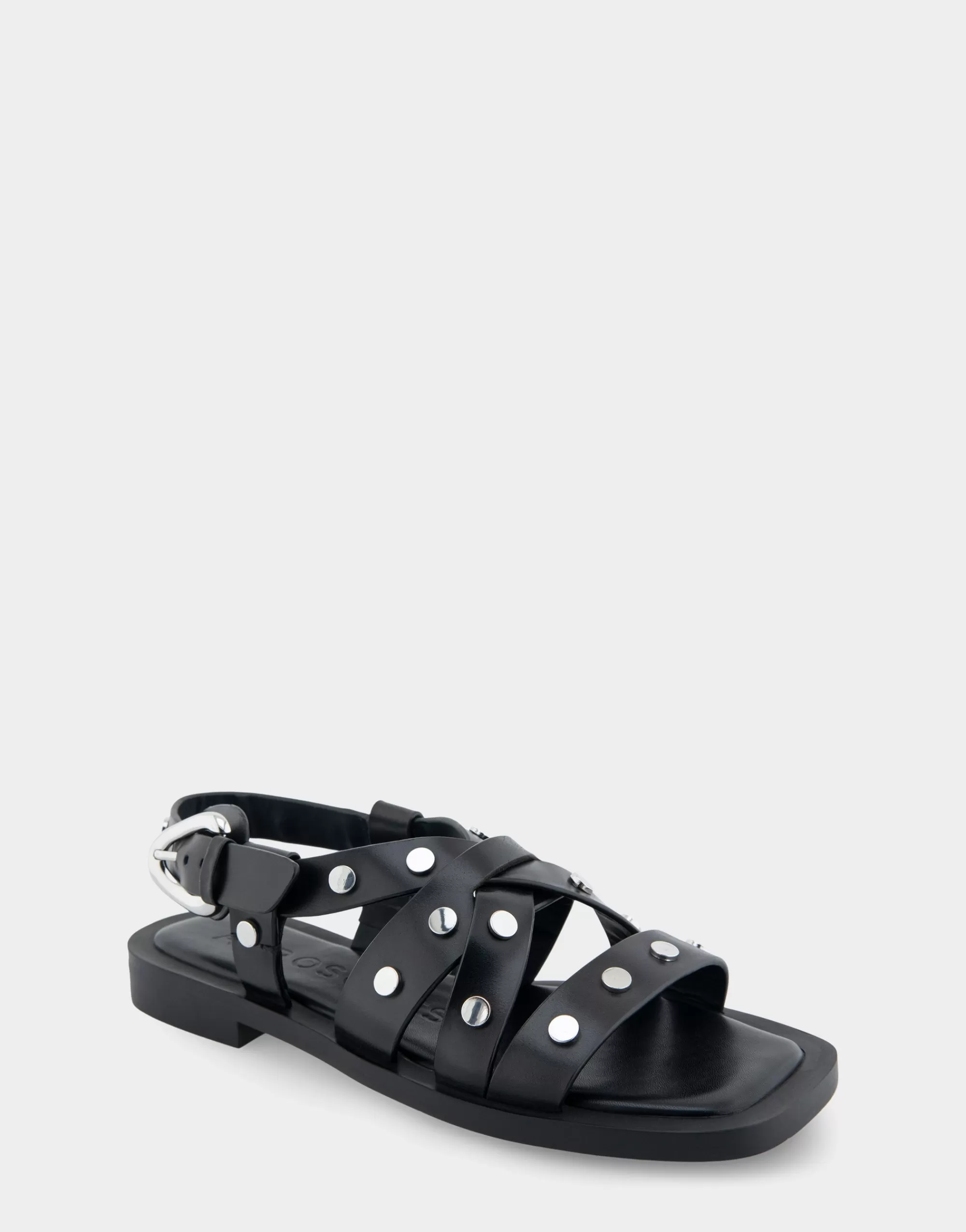 Aerosoles Flats*Comfortable Women's Multi Strap Flat Sandal in Black Leather