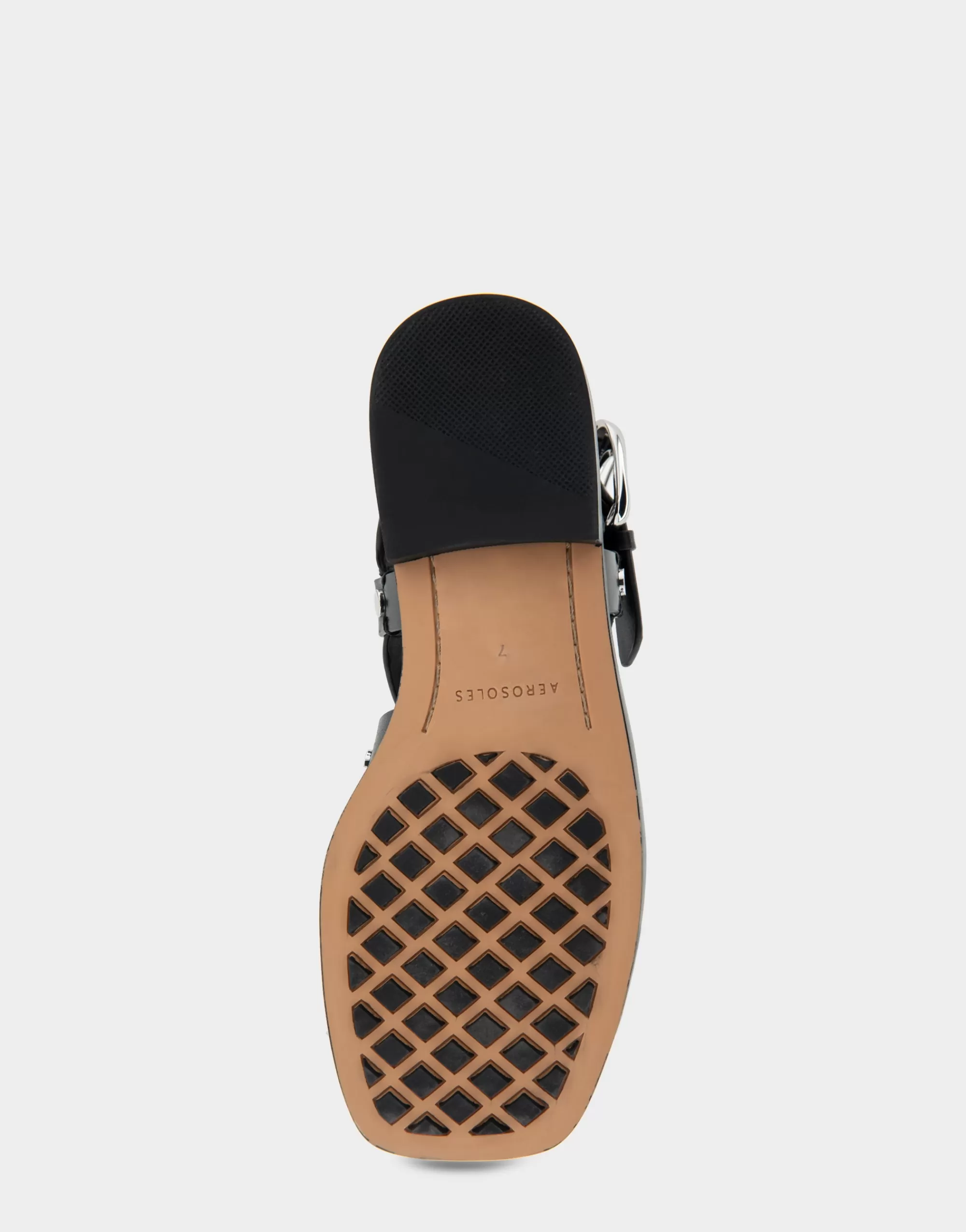Aerosoles Flats*Comfortable Women's Multi Strap Flat Sandal in Black Leather
