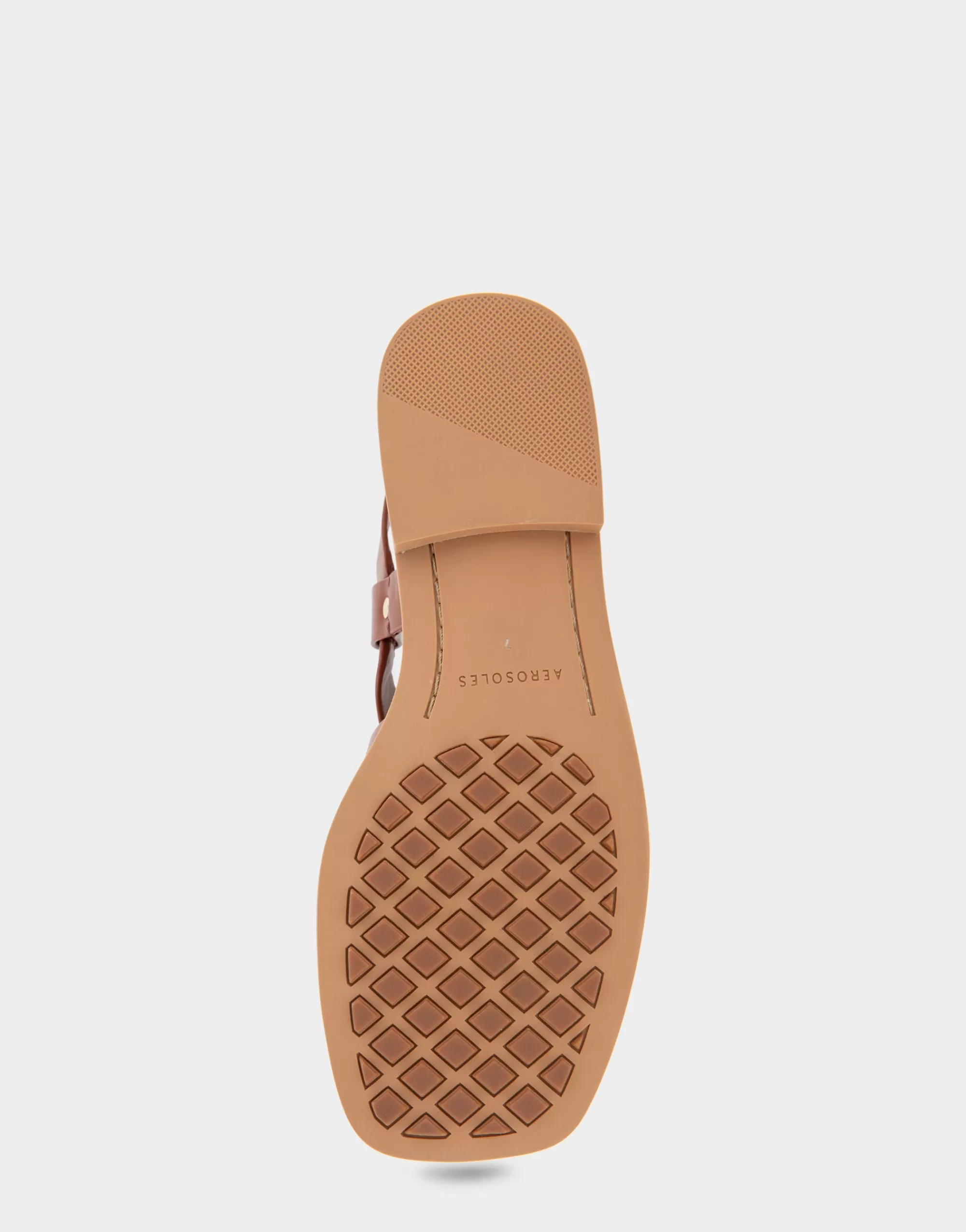 Aerosoles Flats*Comfortable Women's Multi Strap Flat Sandal in Gingerbread Leather