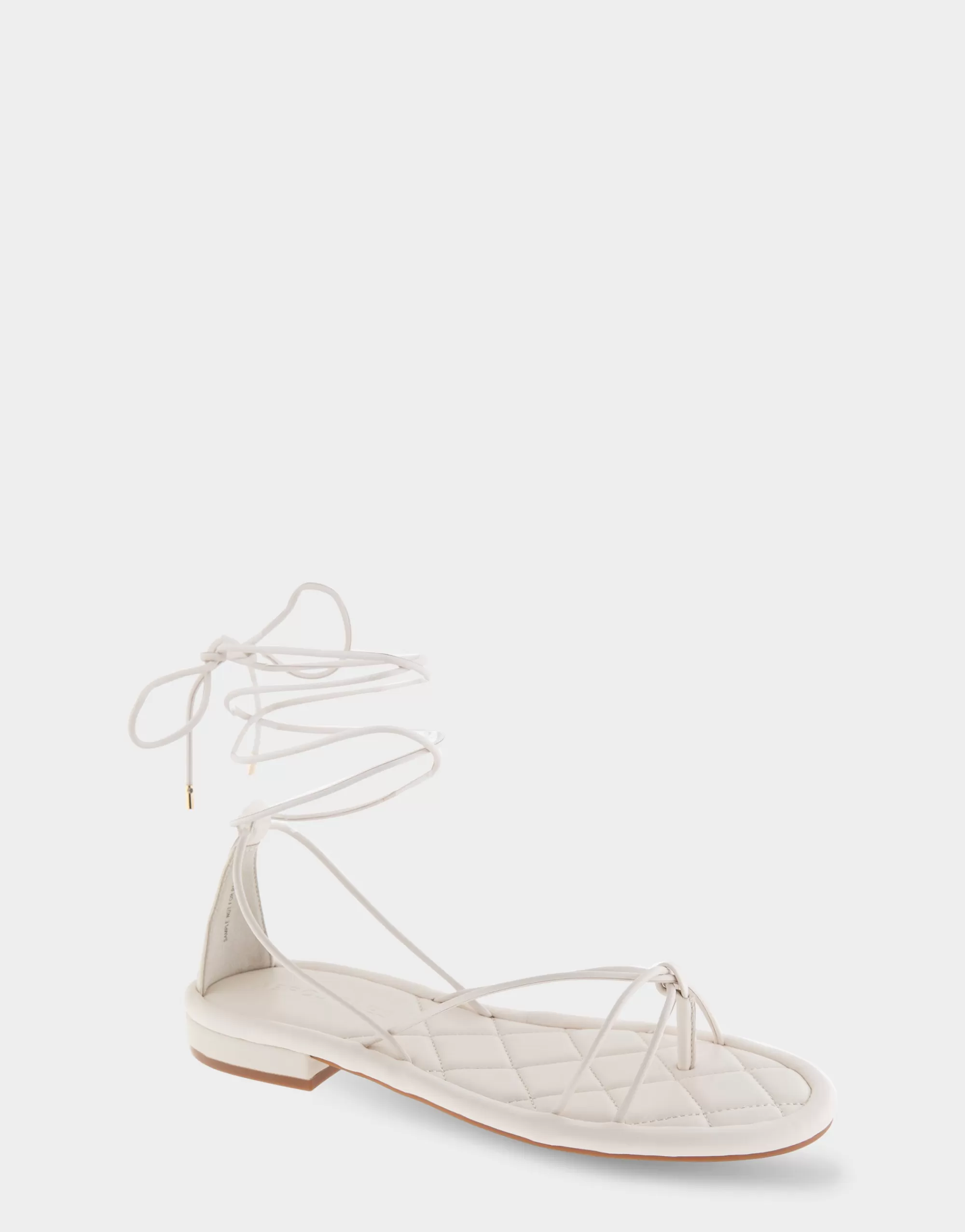 Aerosoles Flats*Comfortable Women's Multi Strap Lace Up Sandal in Eggnog Faux Leather